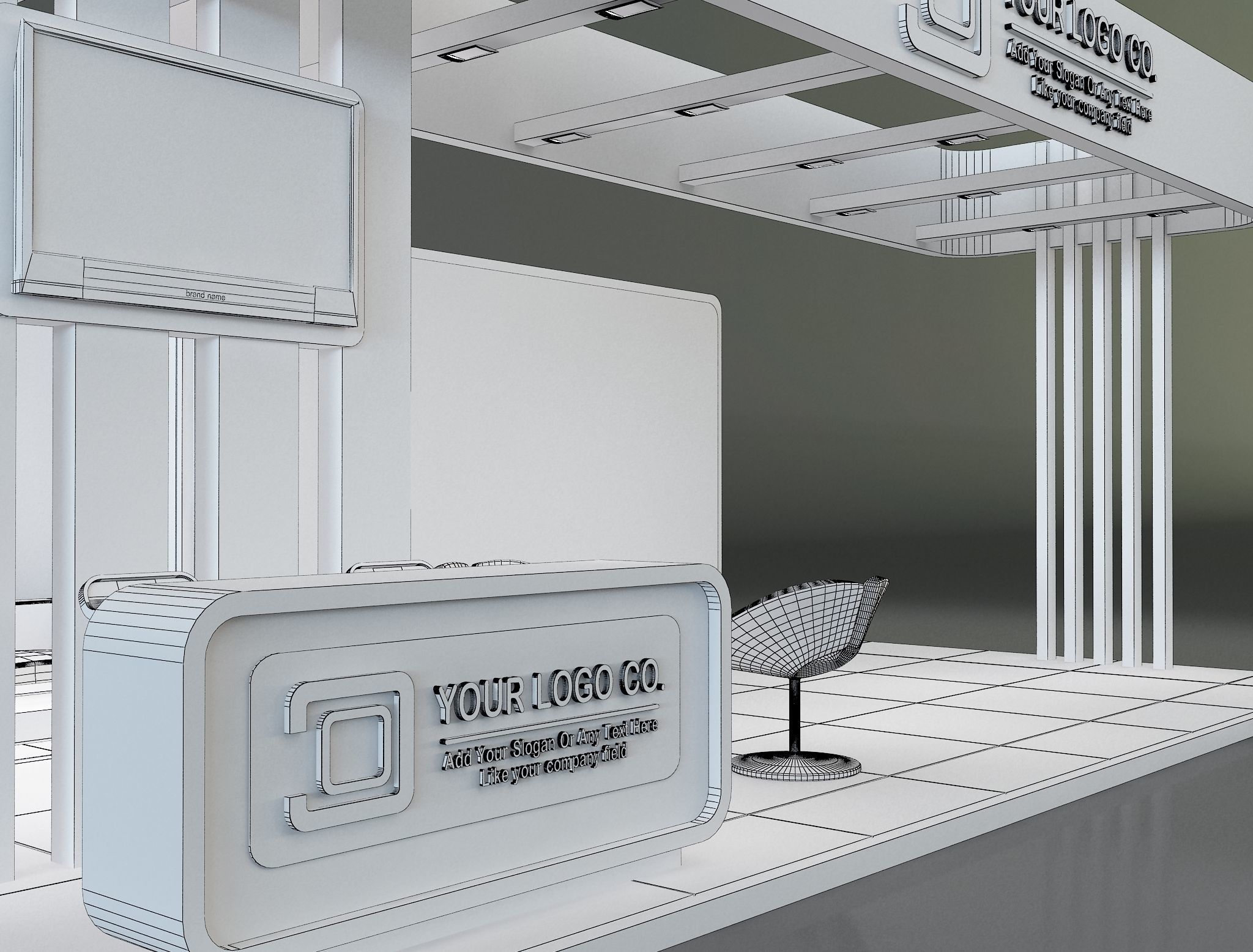 Booth Exhibition Stand a637c 3D model_15