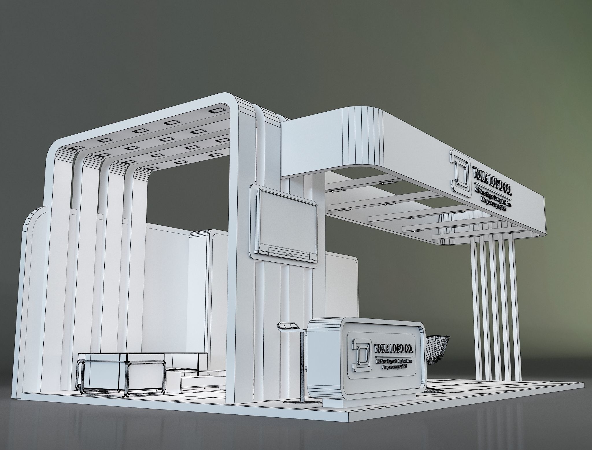 Booth Exhibition Stand a637c 3D model_11