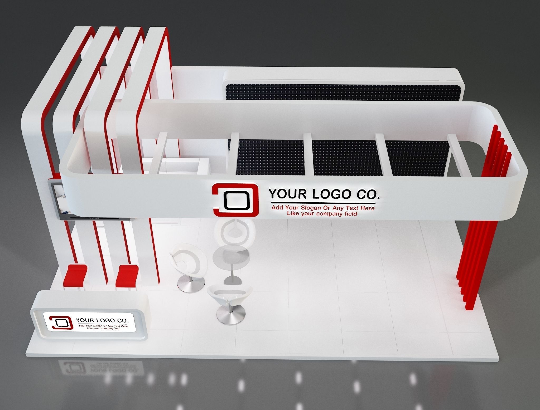 Booth Exhibition Stand a637c 3D model_4