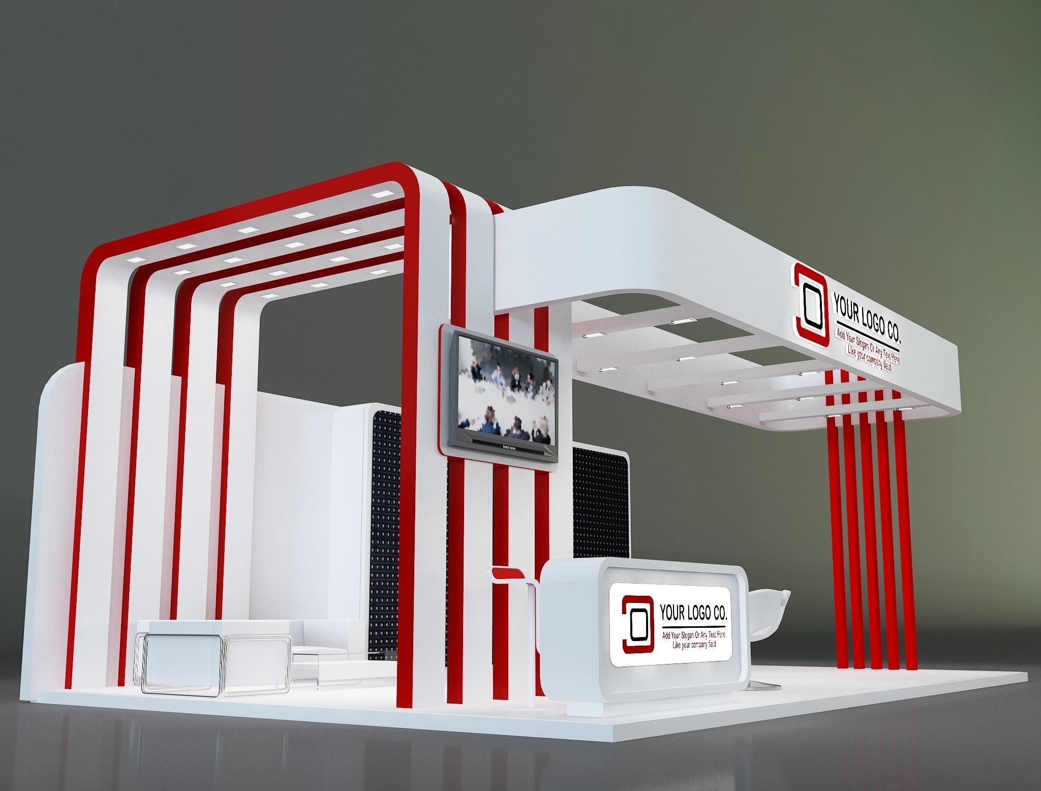 Booth Exhibition Stand a637c 3D model_10