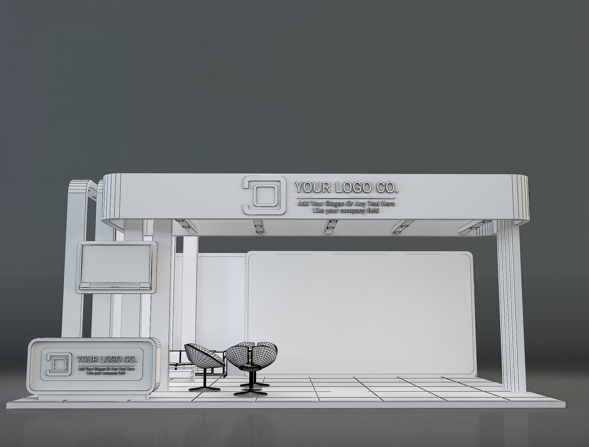 Booth Exhibition Stand a637c 3D model_9