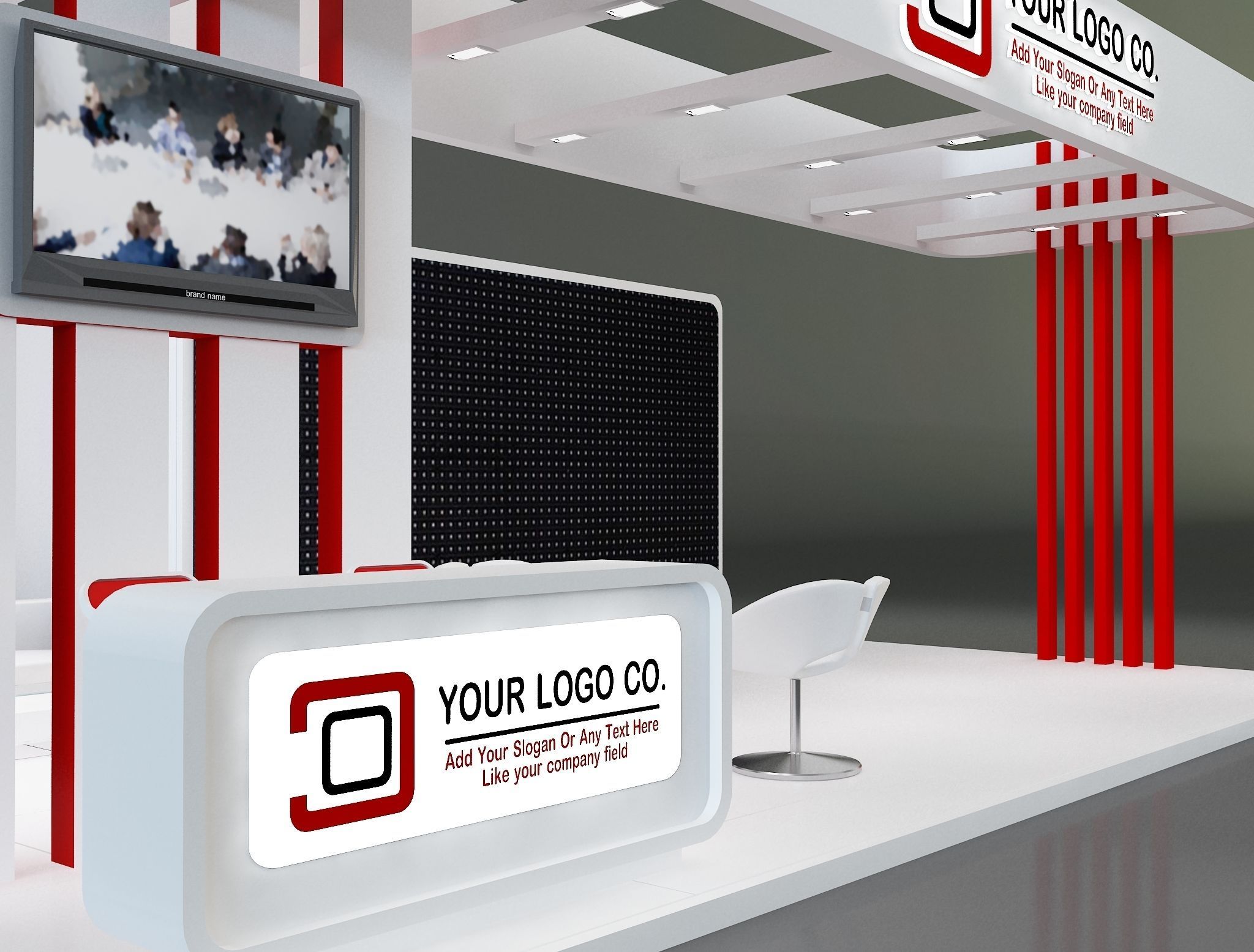 Booth Exhibition Stand a637c 3D model_14