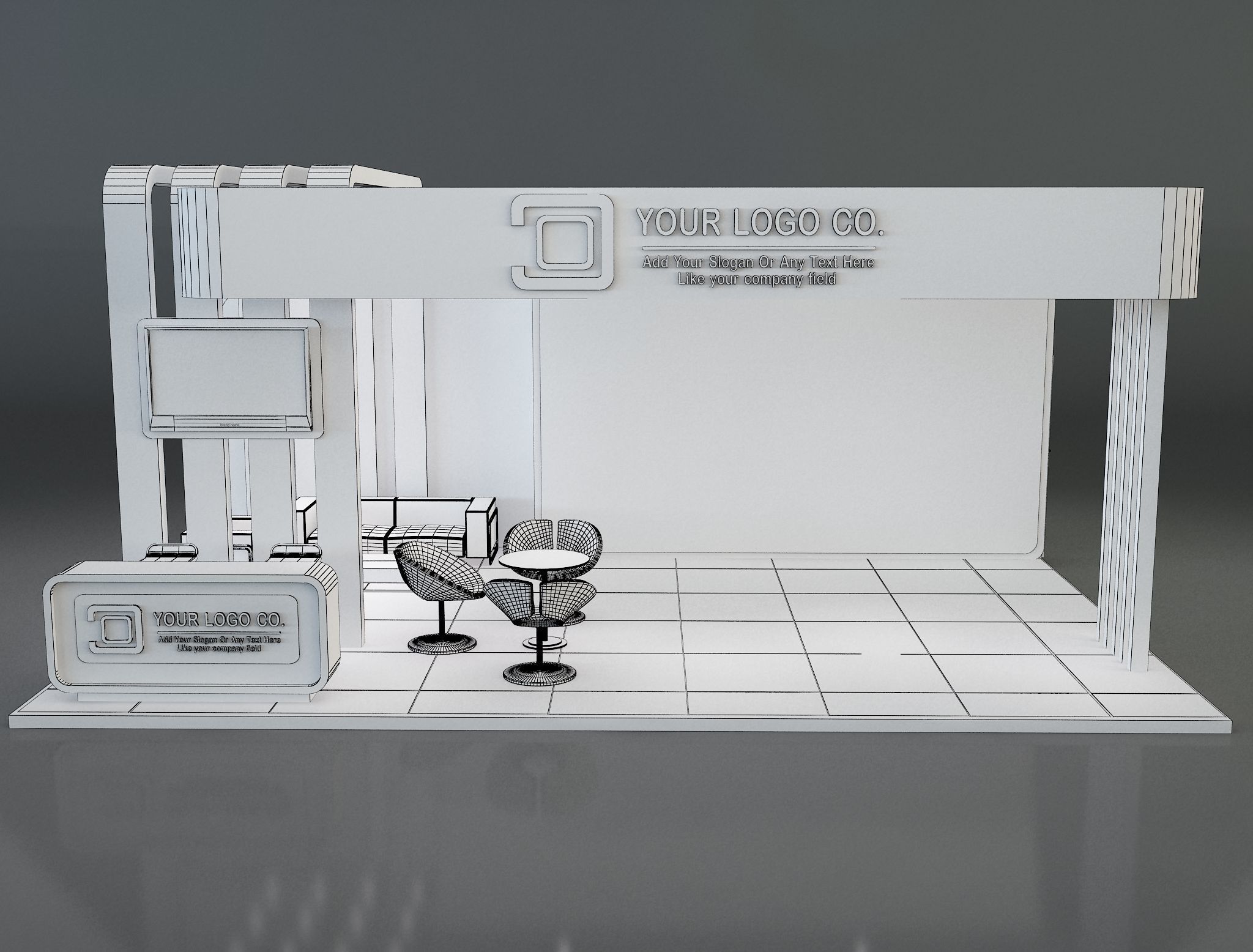 Booth Exhibition Stand a637c 3D model_3