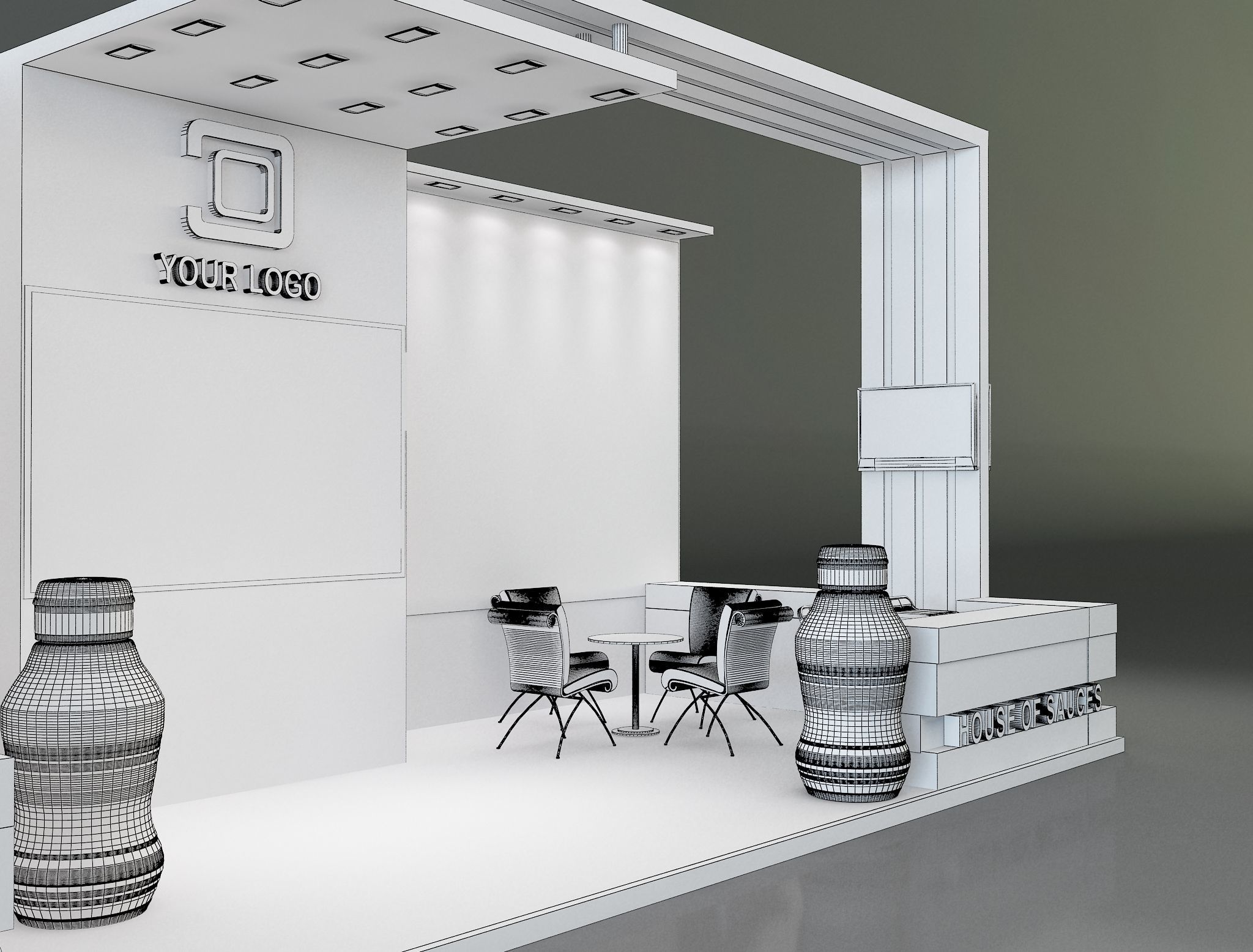 Booth Exhibition Stand a638b 3D model_17