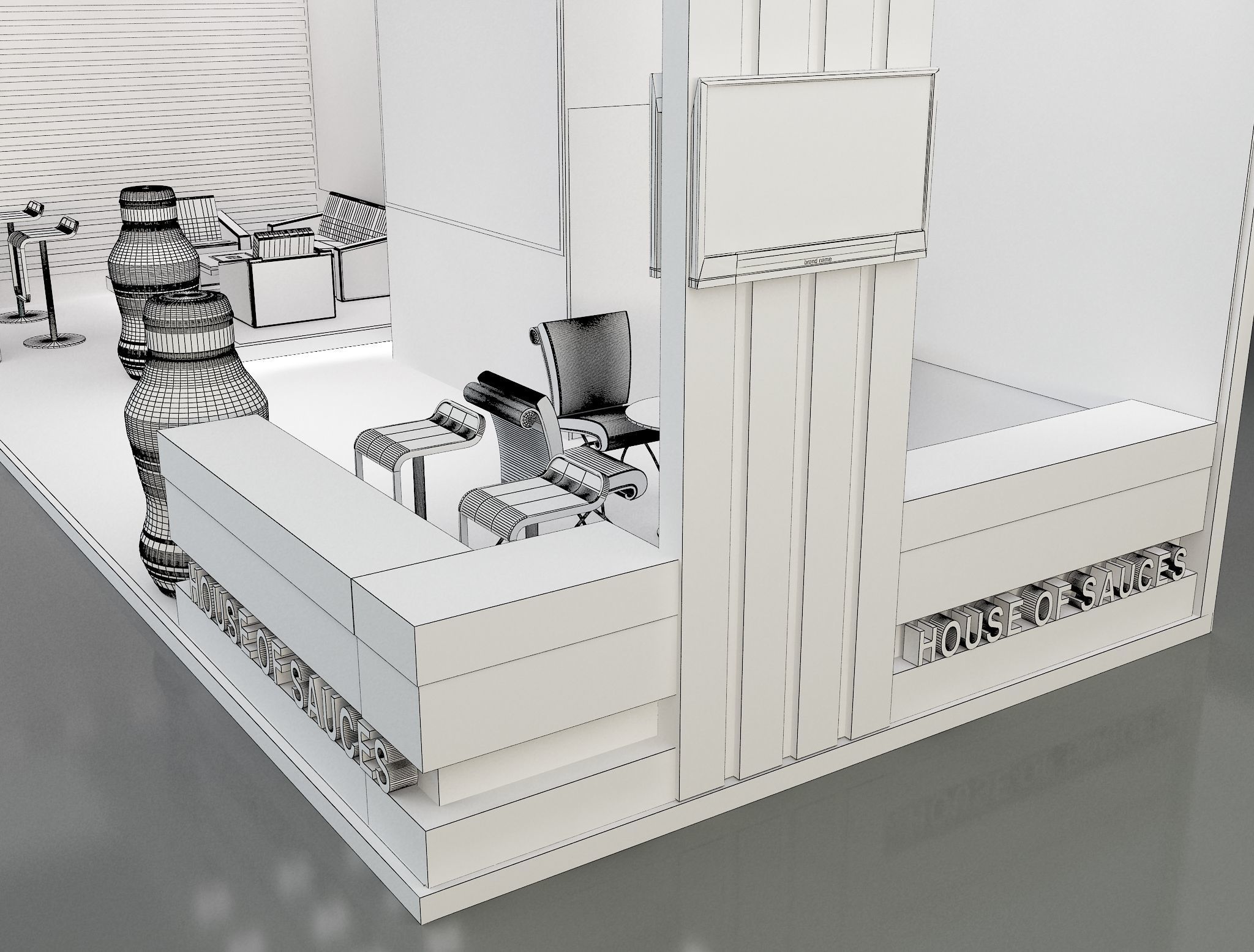 Booth Exhibition Stand a638b 3D model_9