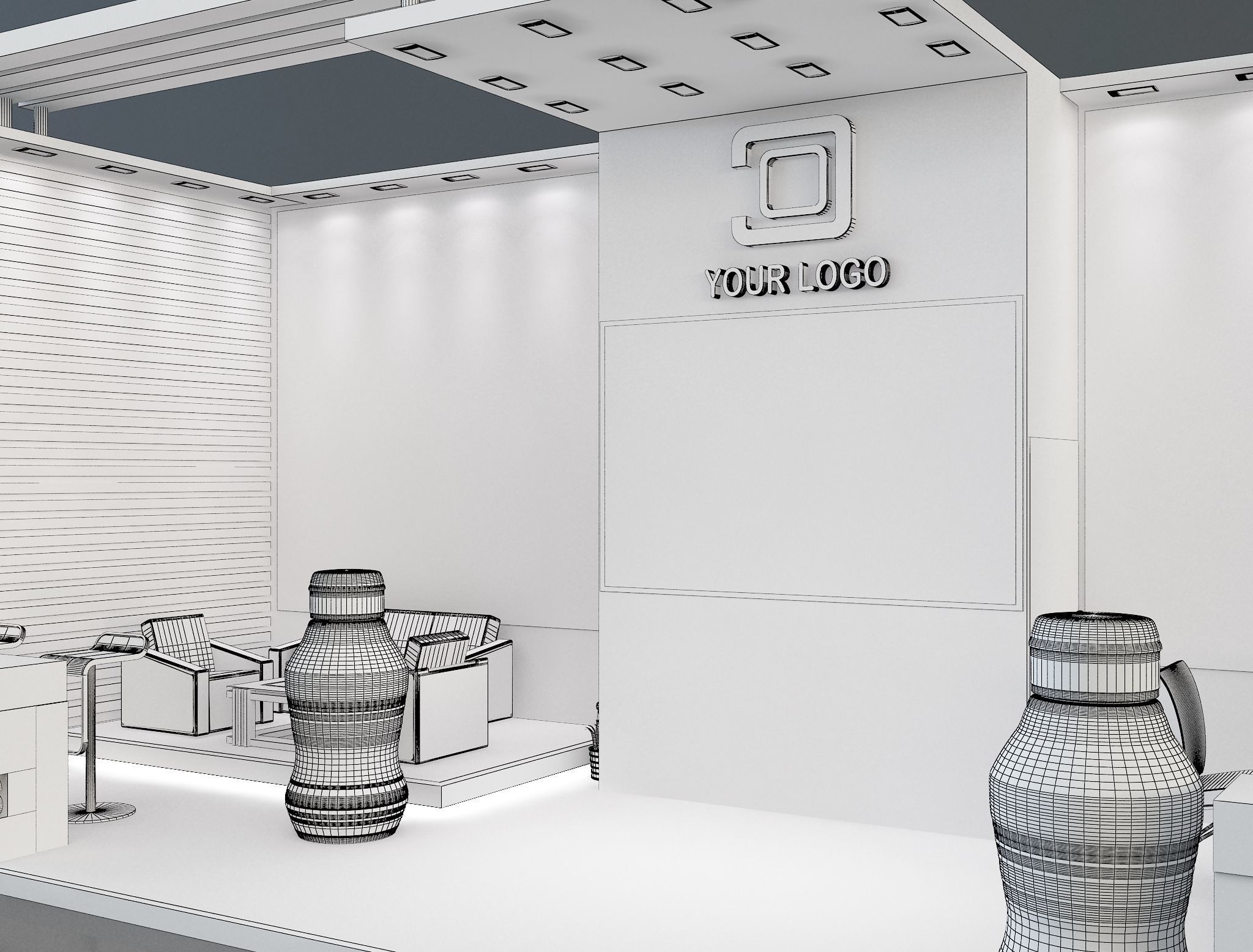 Booth Exhibition Stand a638b 3D model_13