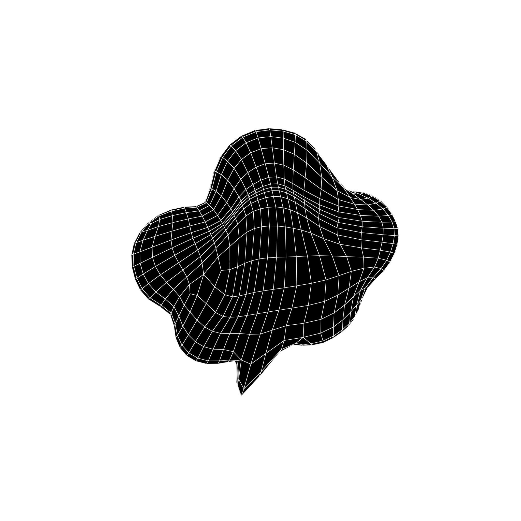 Speech Balloon v24 006 Low-poly 3D model_4