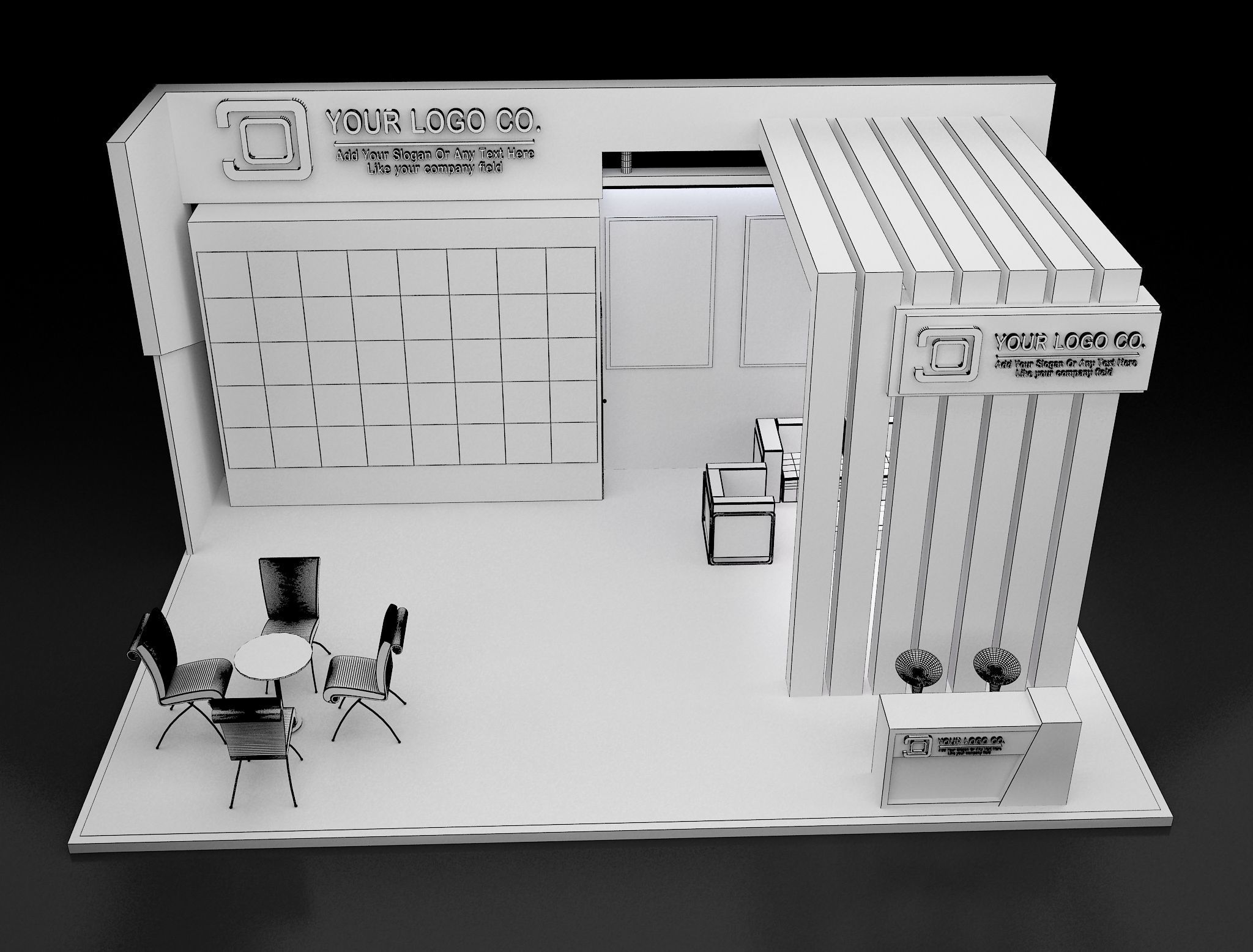 Booth Exhibition Stand a646 3D model_7