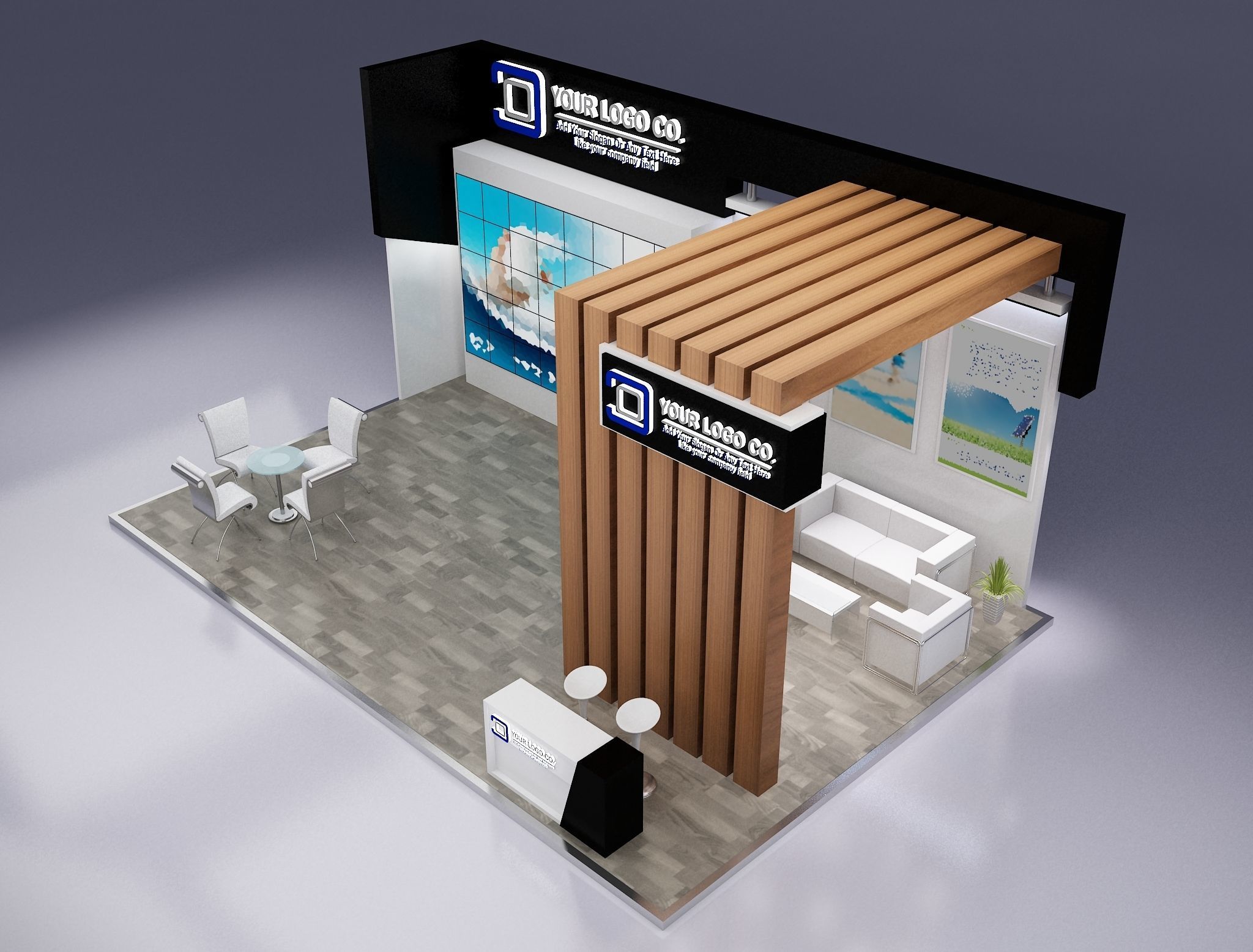 Booth Exhibition Stand a646 3D model_8