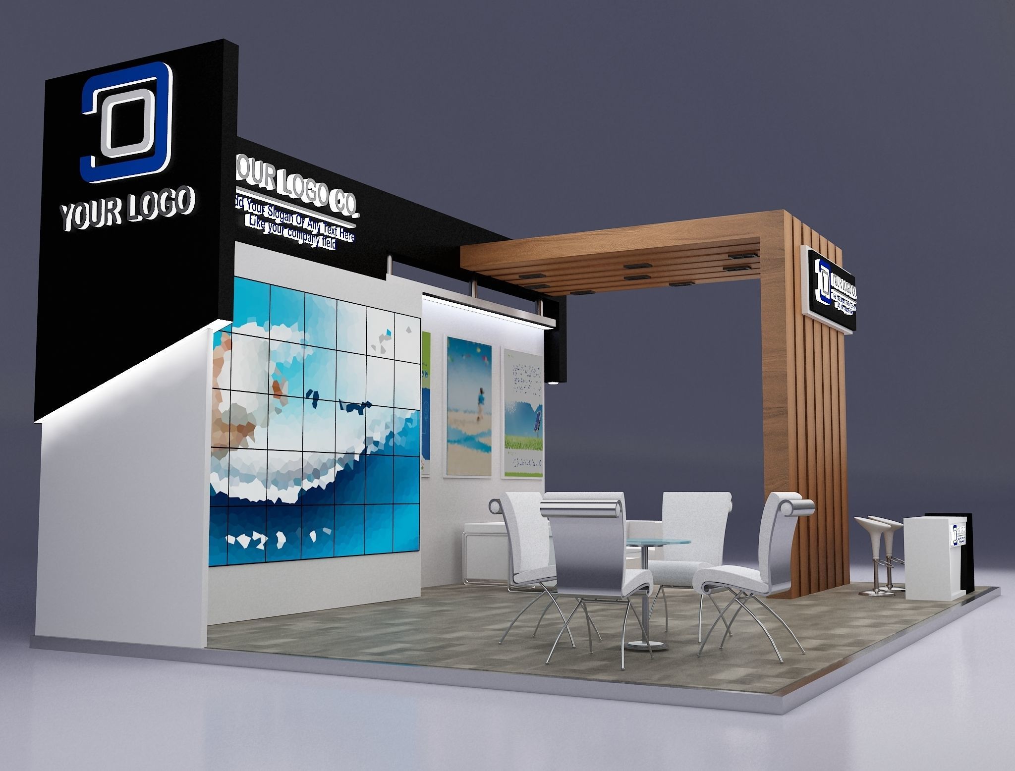 Booth Exhibition Stand a646 3D model_10