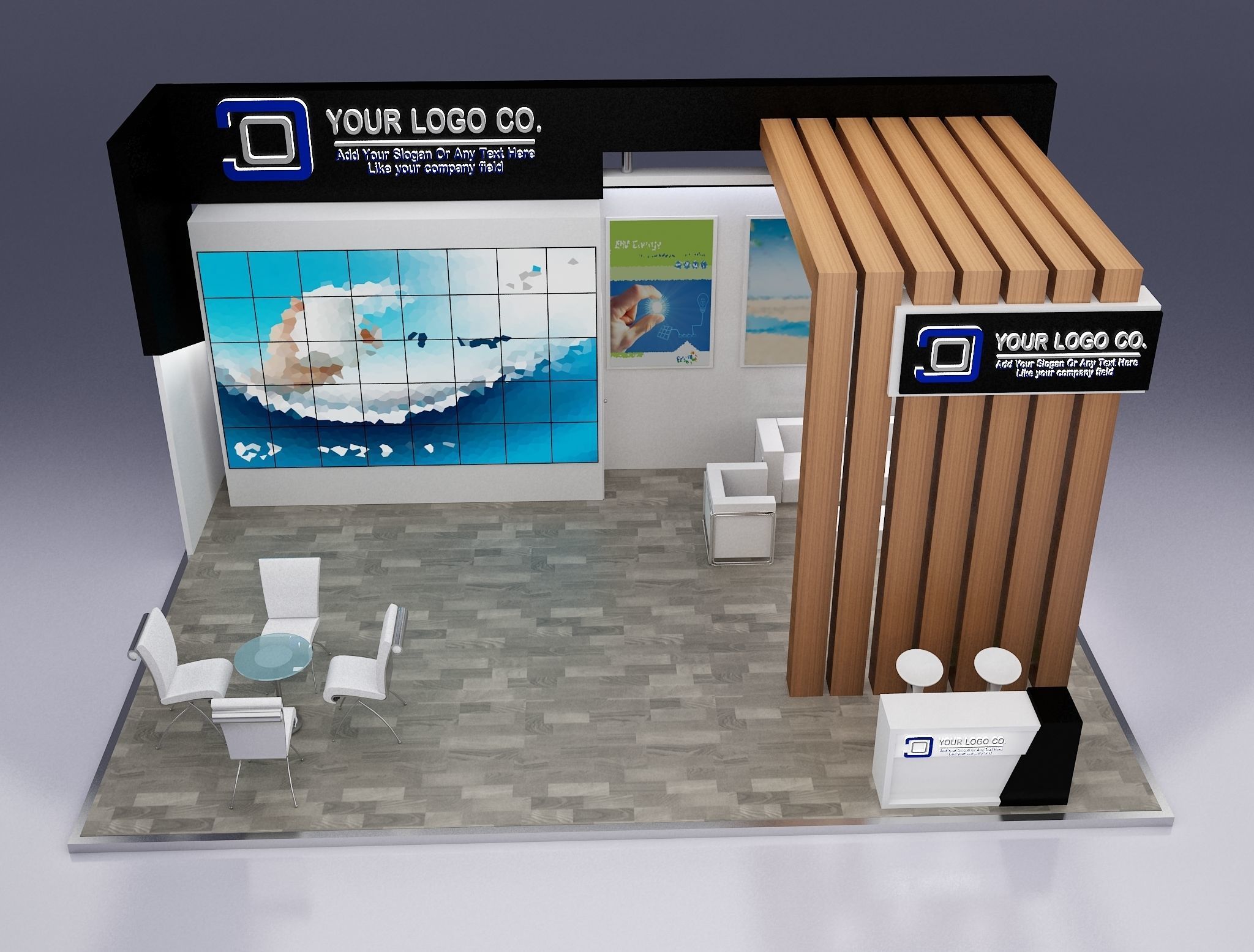 Booth Exhibition Stand a646 3D model_6