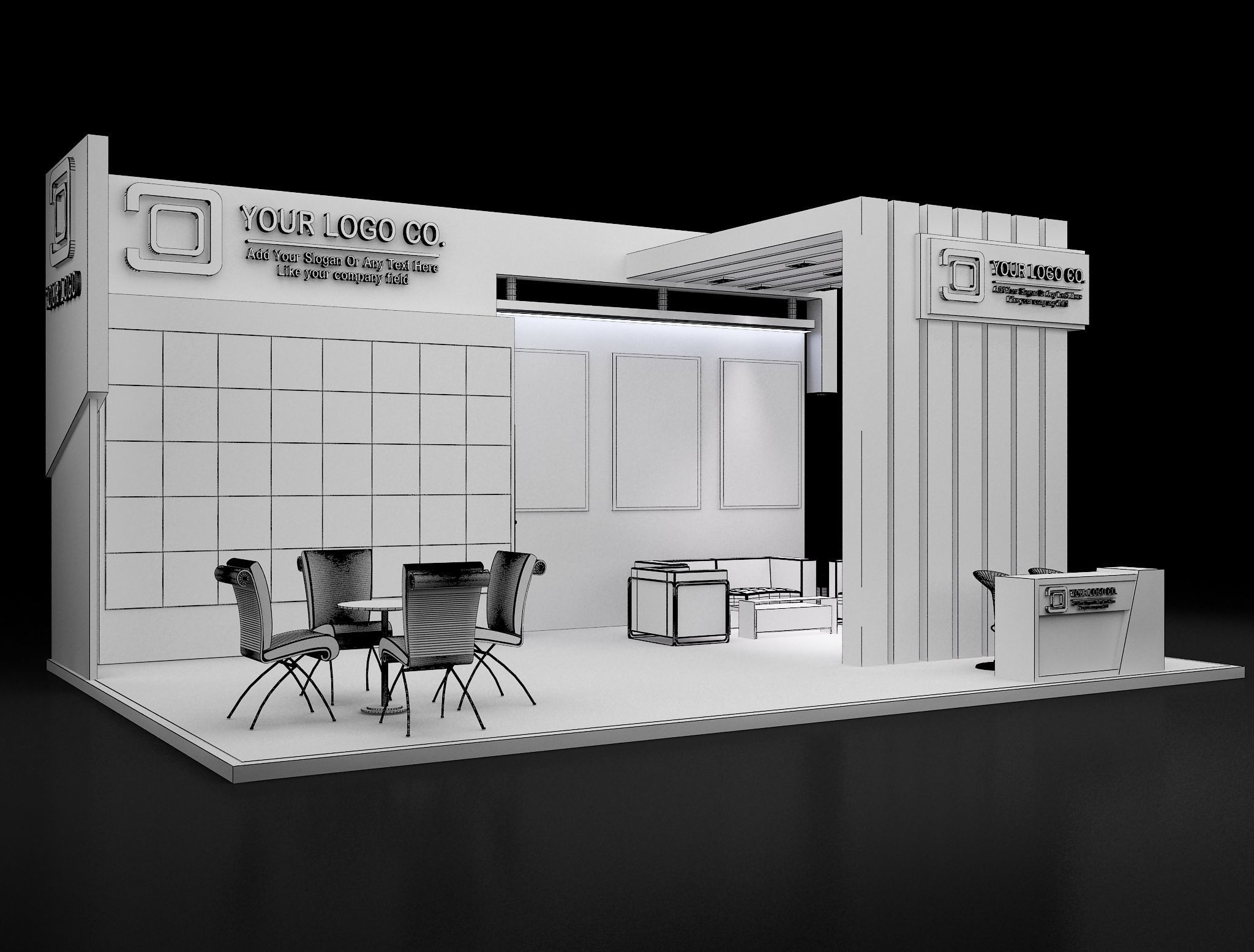 Booth Exhibition Stand a646 3D model_1