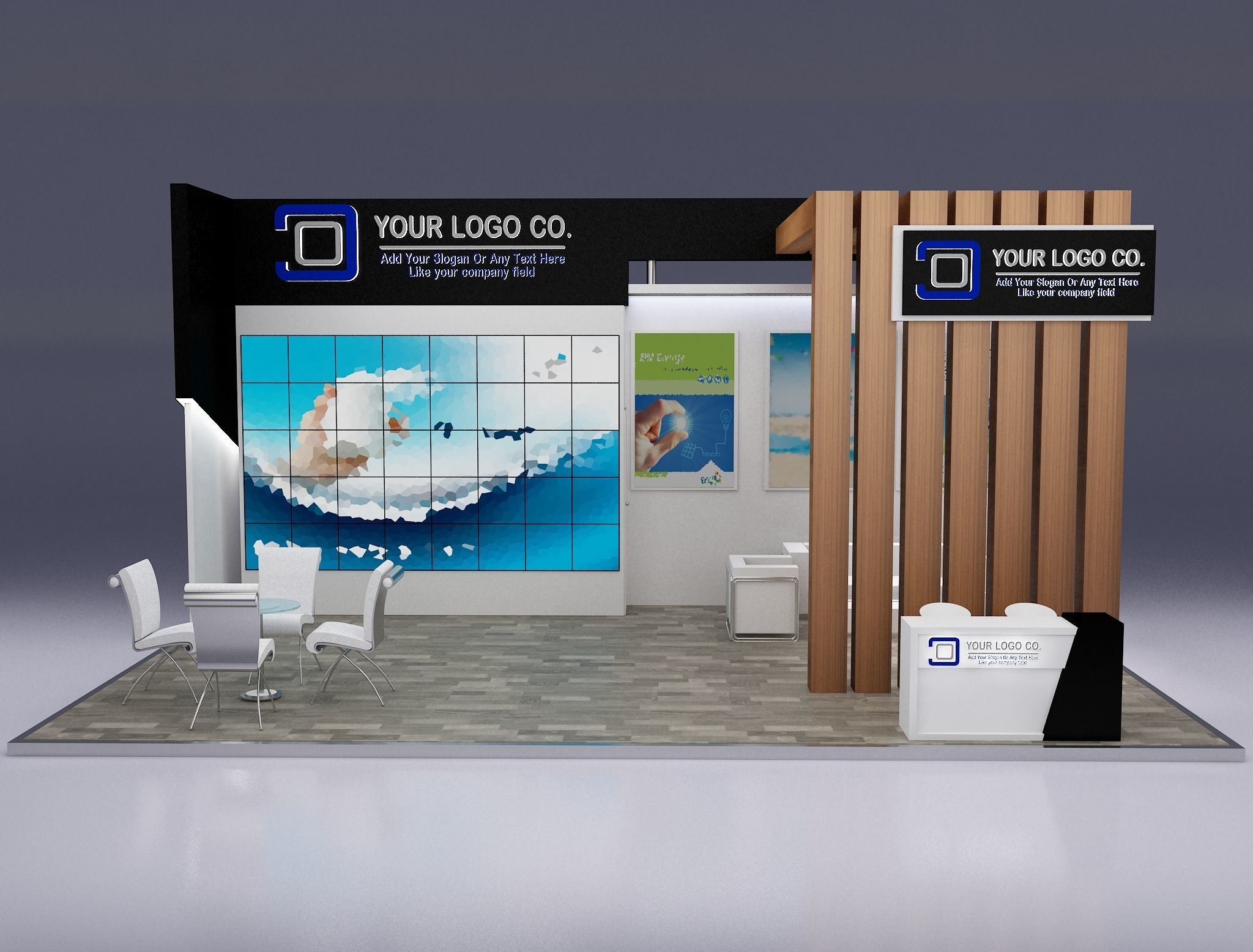 Booth Exhibition Stand a646 3D model_4
