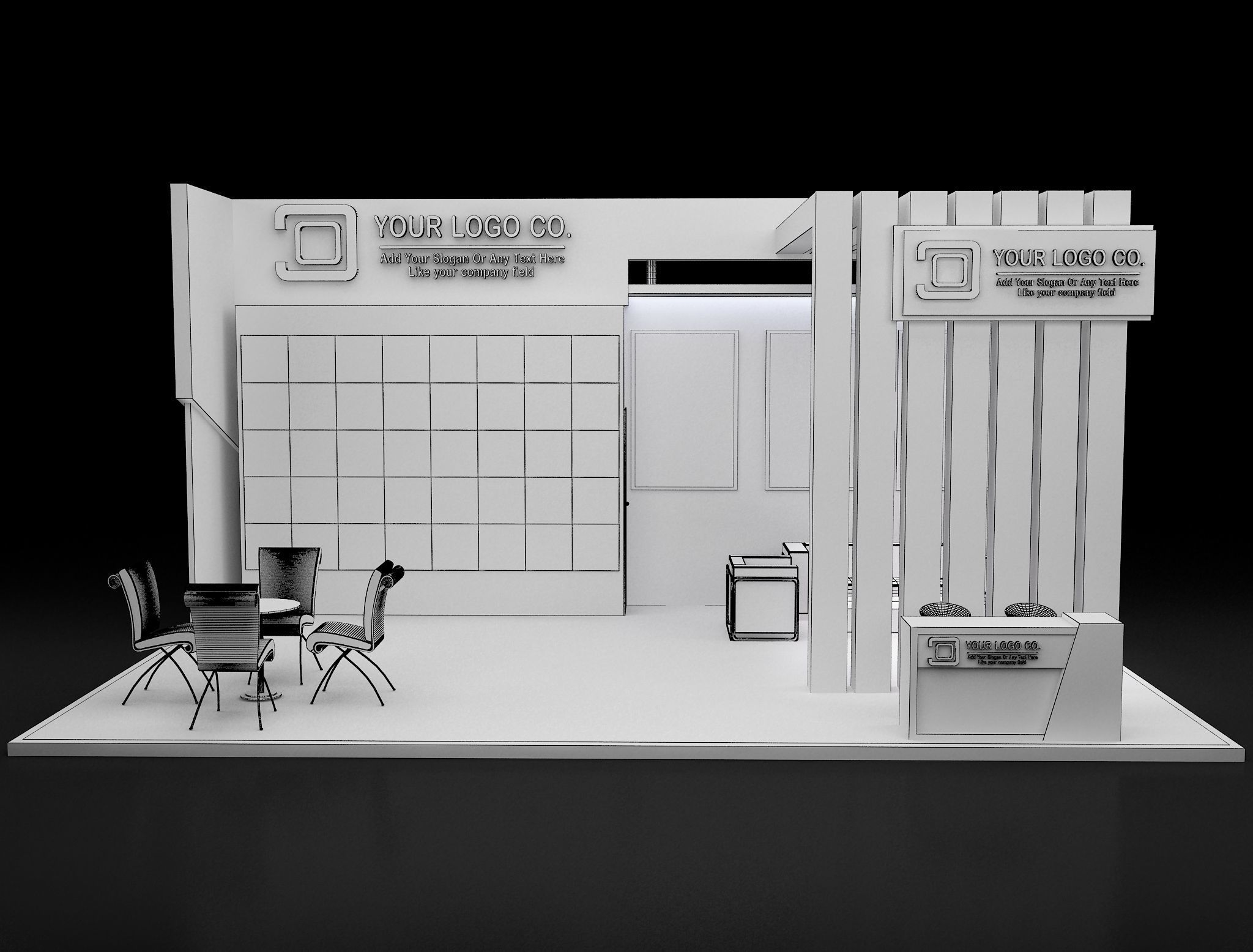 Booth Exhibition Stand a646 3D model_5