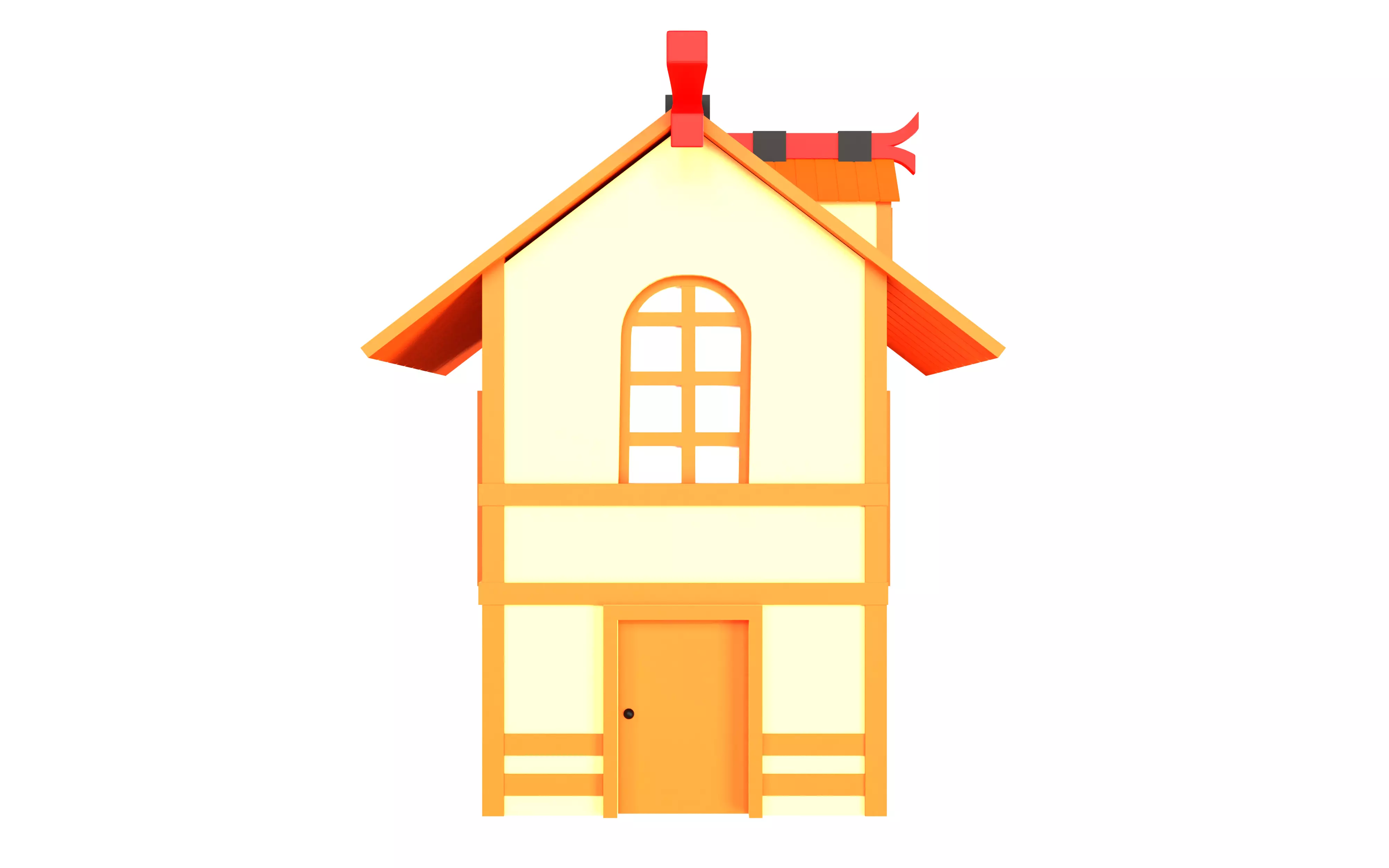 Low poly house 3d design 3D model_0
