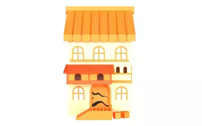 Low poly 3d house design