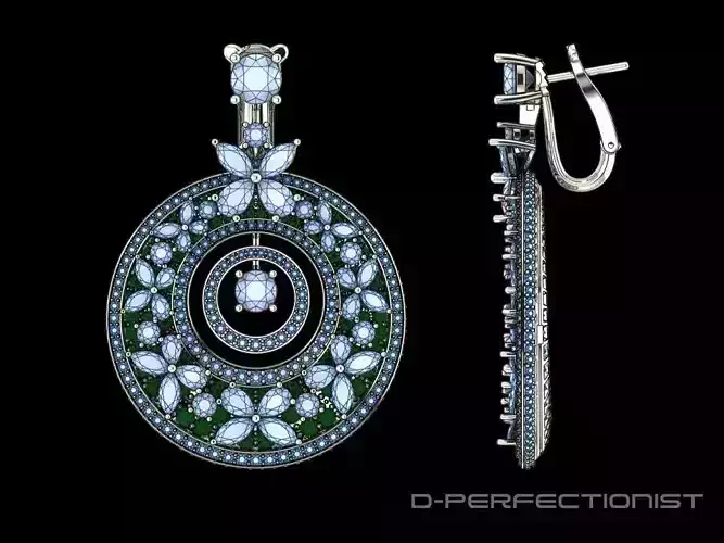 Graff-Butterfly Diamond and Emerald Earring