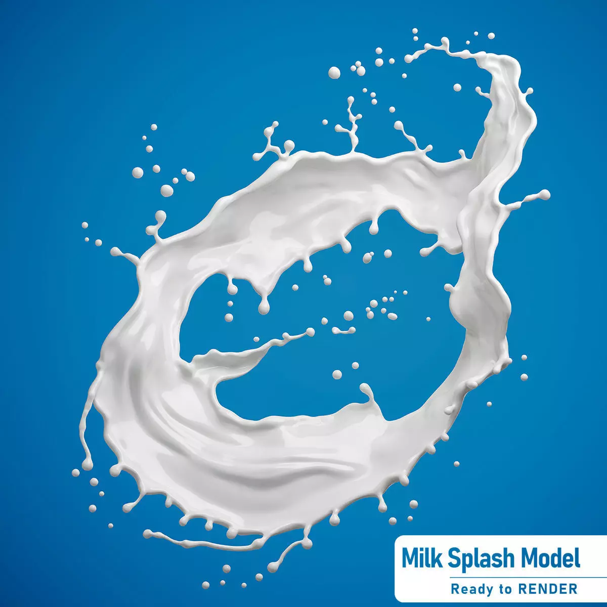 Milk or white liquid splash 3D model_0