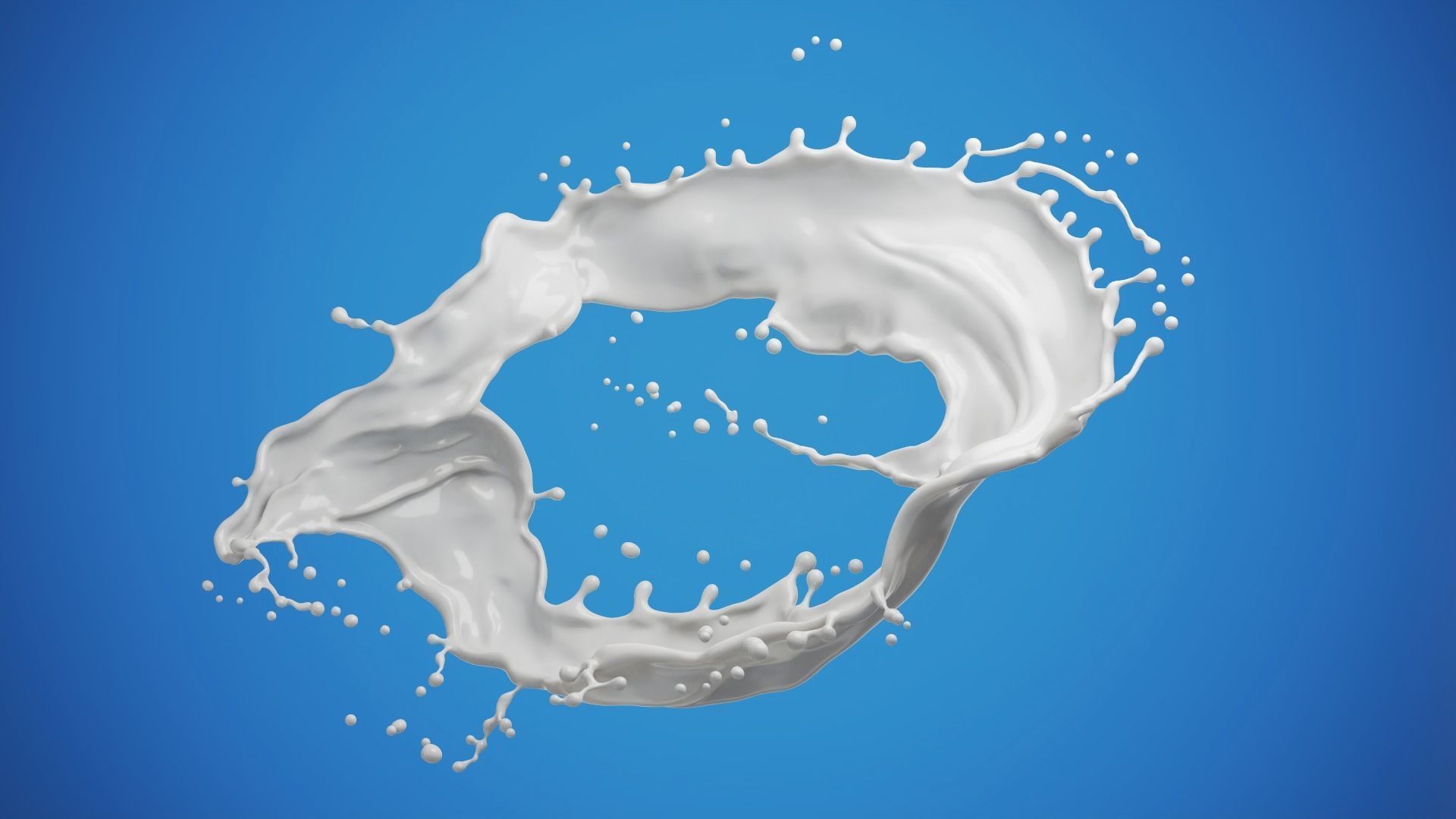 Milk or white liquid splash 3D model_6