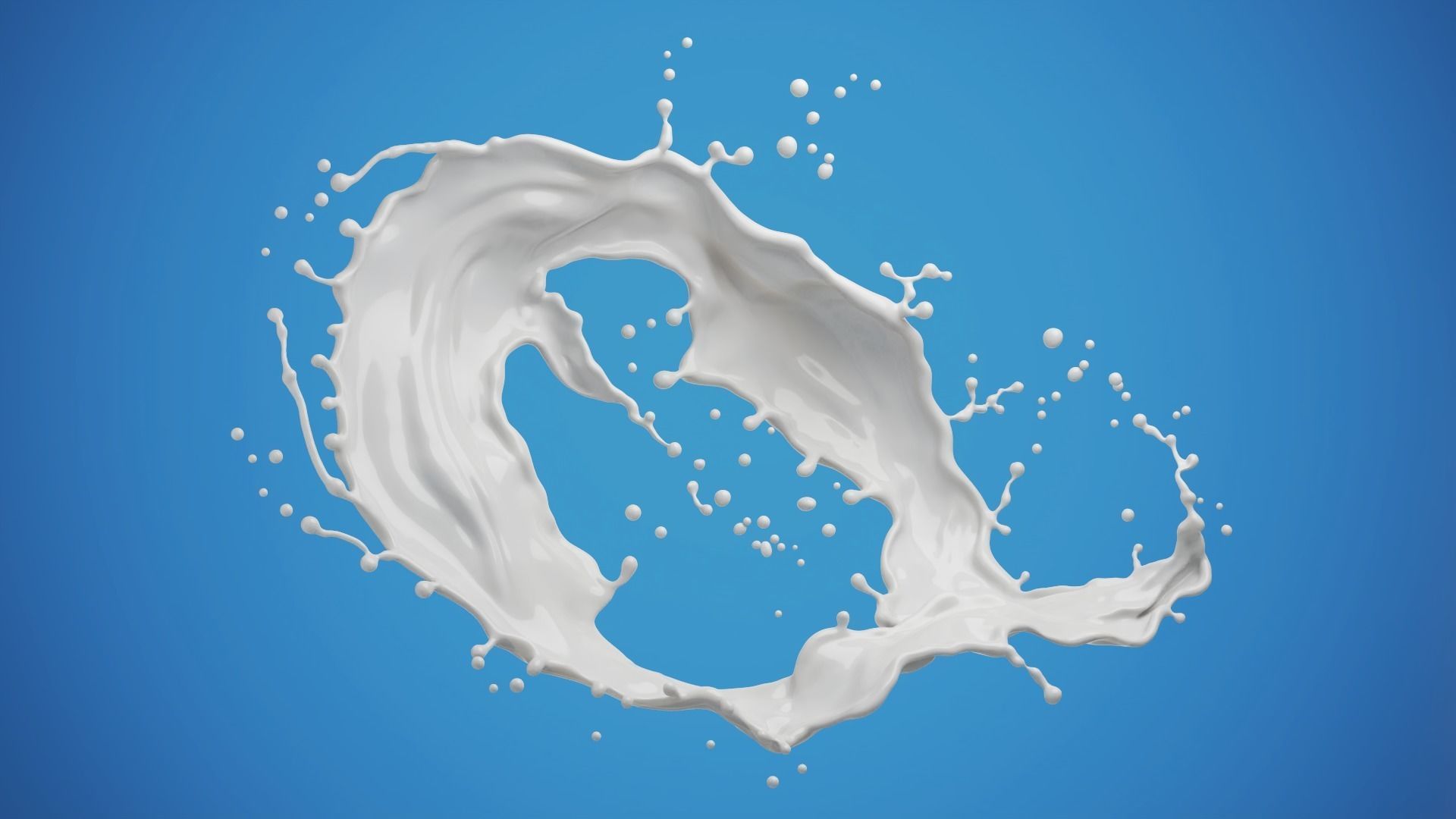 Milk or white liquid splash 3D model_5
