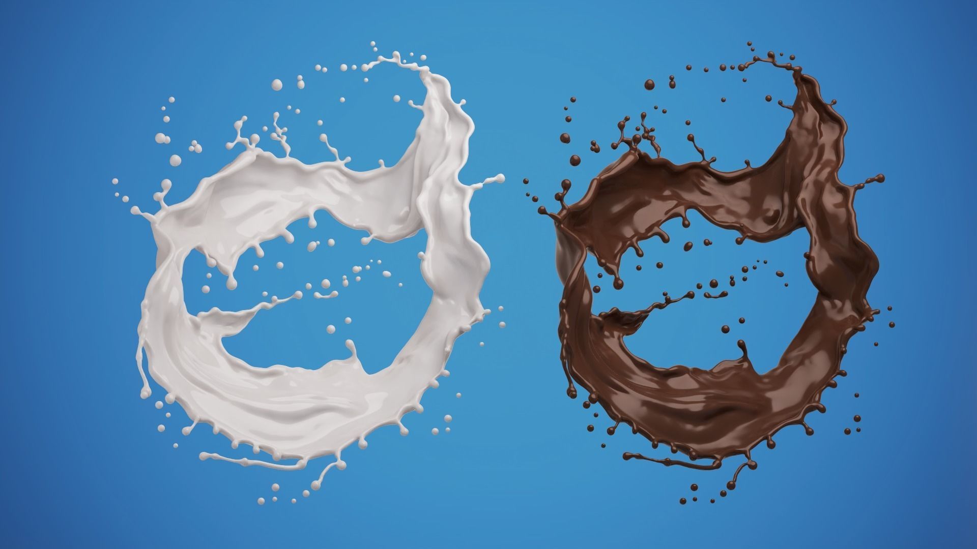 Milk or white liquid splash 3D model_2