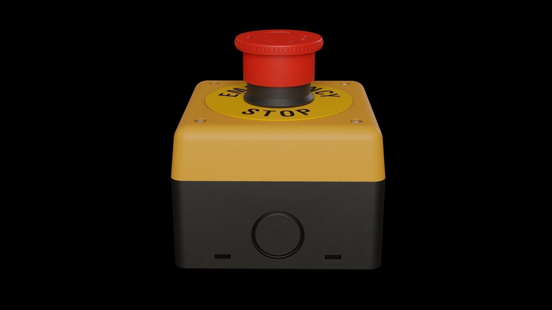 Emergency Stop Low-poly 3D model_2