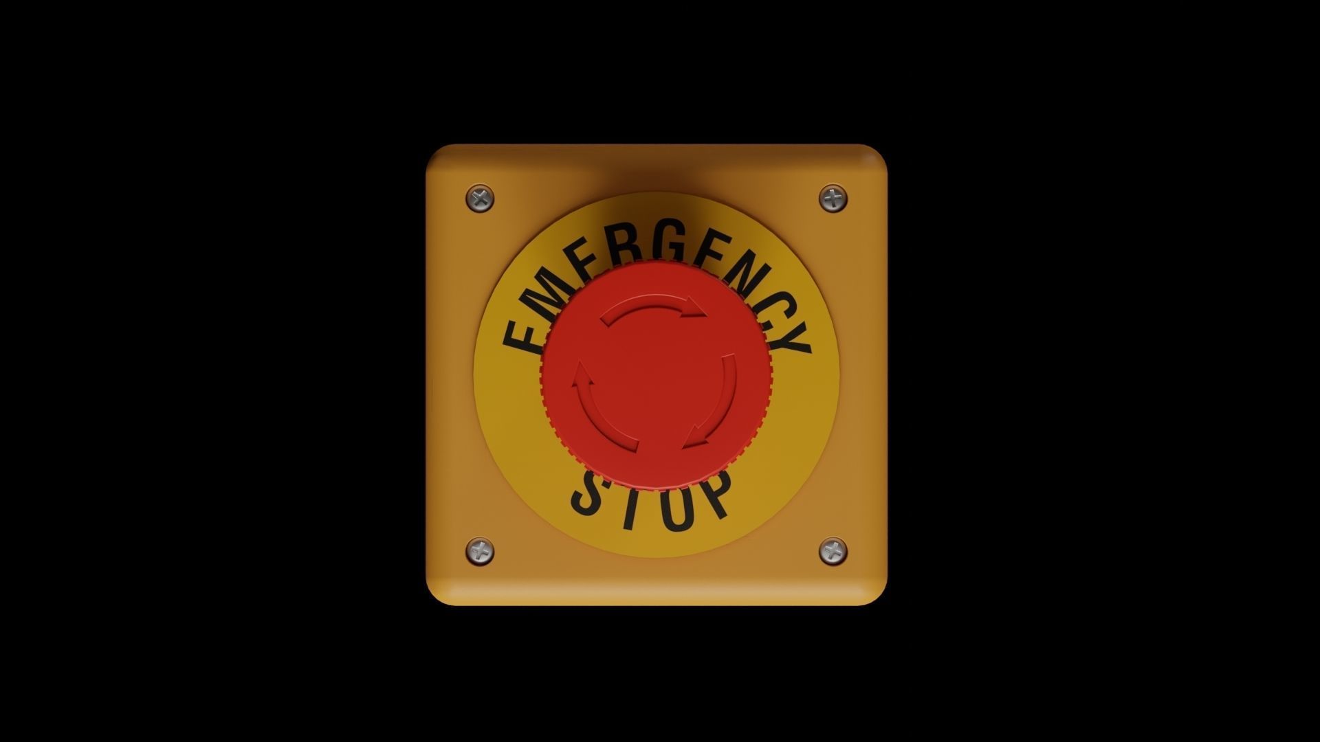 Emergency Stop Low-poly 3D model_5