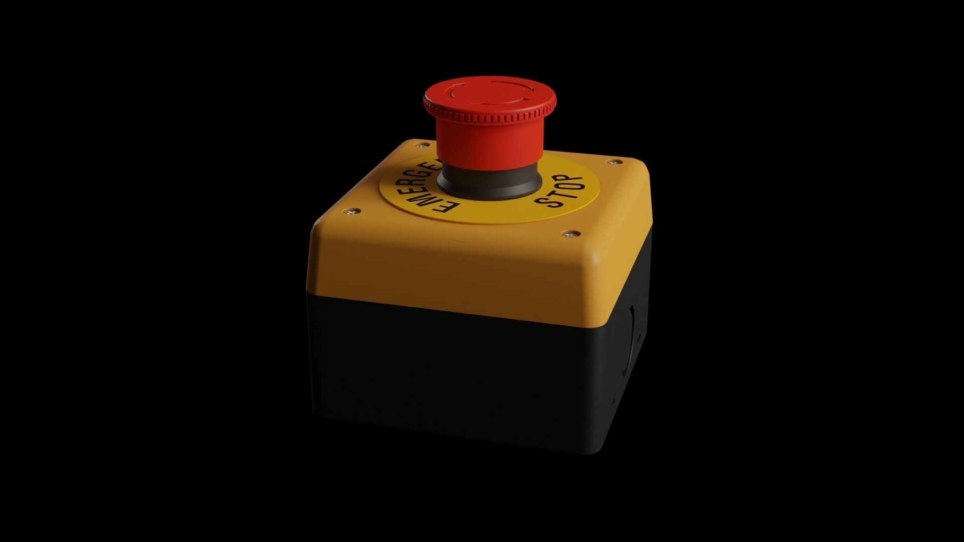 Emergency Stop Low-poly 3D model_3