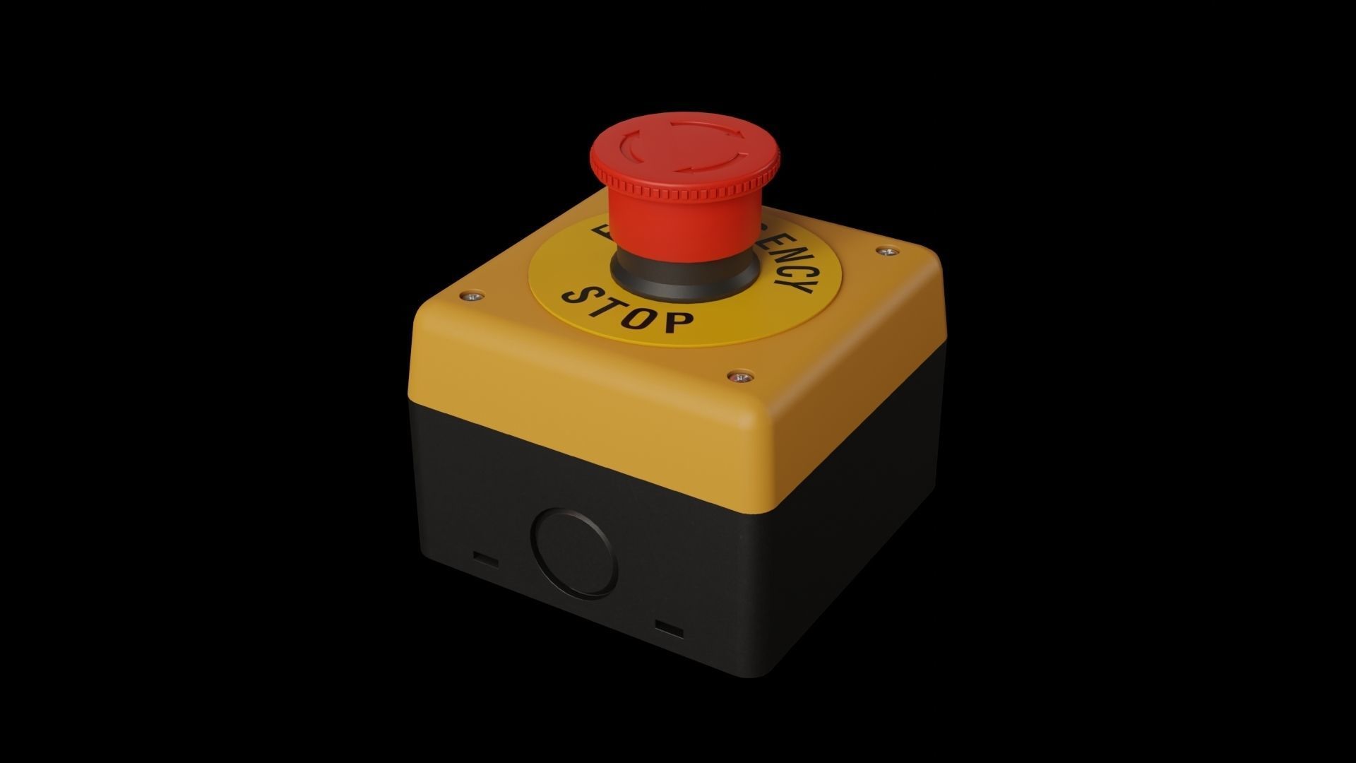 Emergency Stop Low-poly 3D model_1