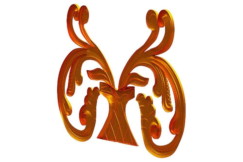 Carving vase with ornate design Low-poly 3D model_4