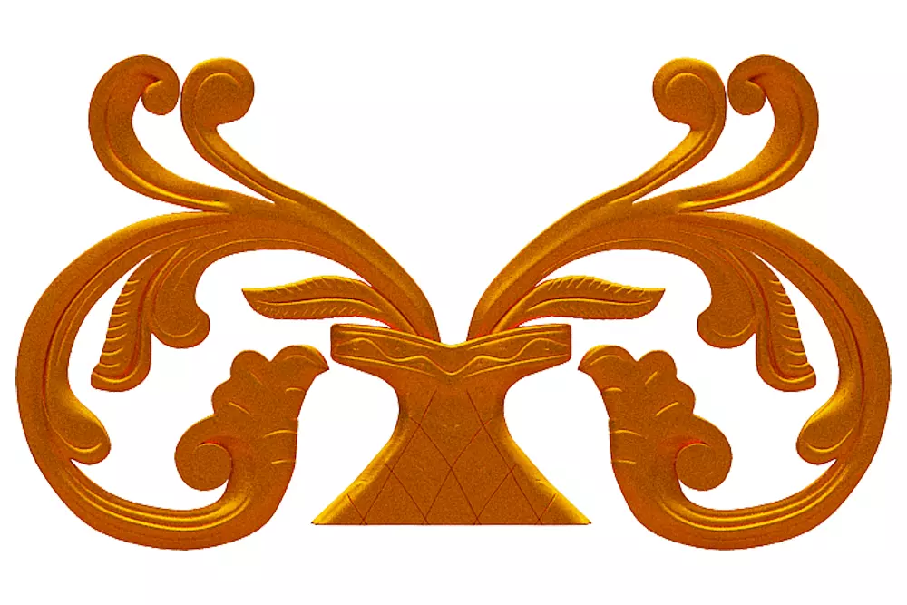 Carving vase with ornate design Low-poly 3D model_0