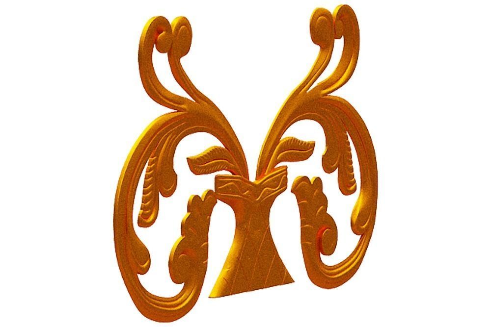 Carving vase with ornate design Low-poly 3D model_2