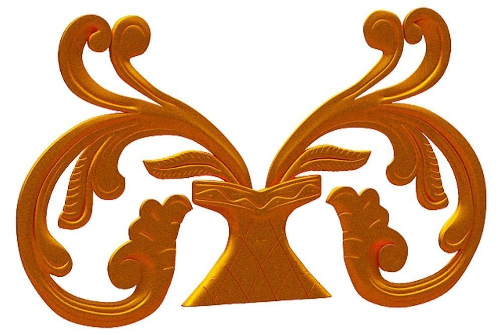 Carving vase with ornate design Low-poly 3D model_1