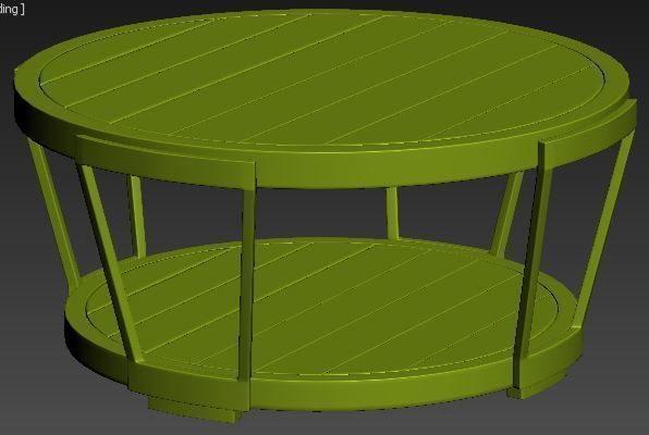 center table wood with metal Low-poly 3D model_9