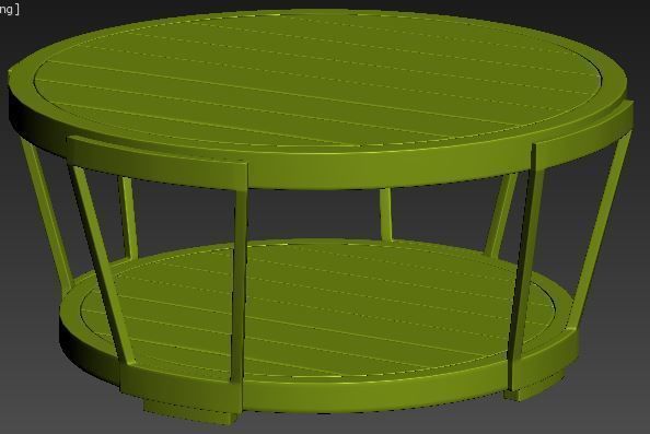 center table wood with metal Low-poly 3D model_6