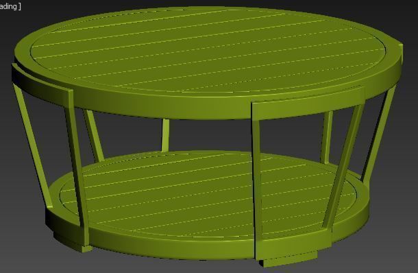 center table wood with metal Low-poly 3D model_8
