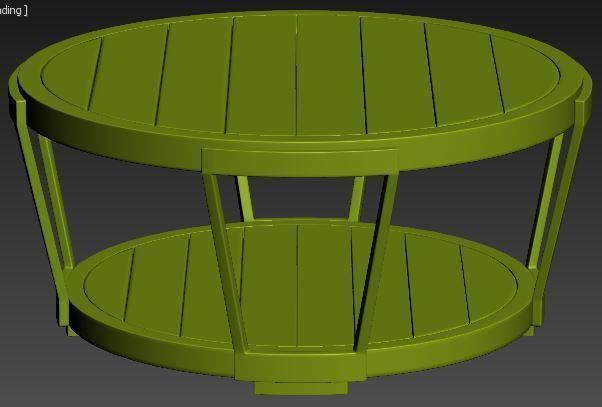 center table wood with metal Low-poly 3D model_10