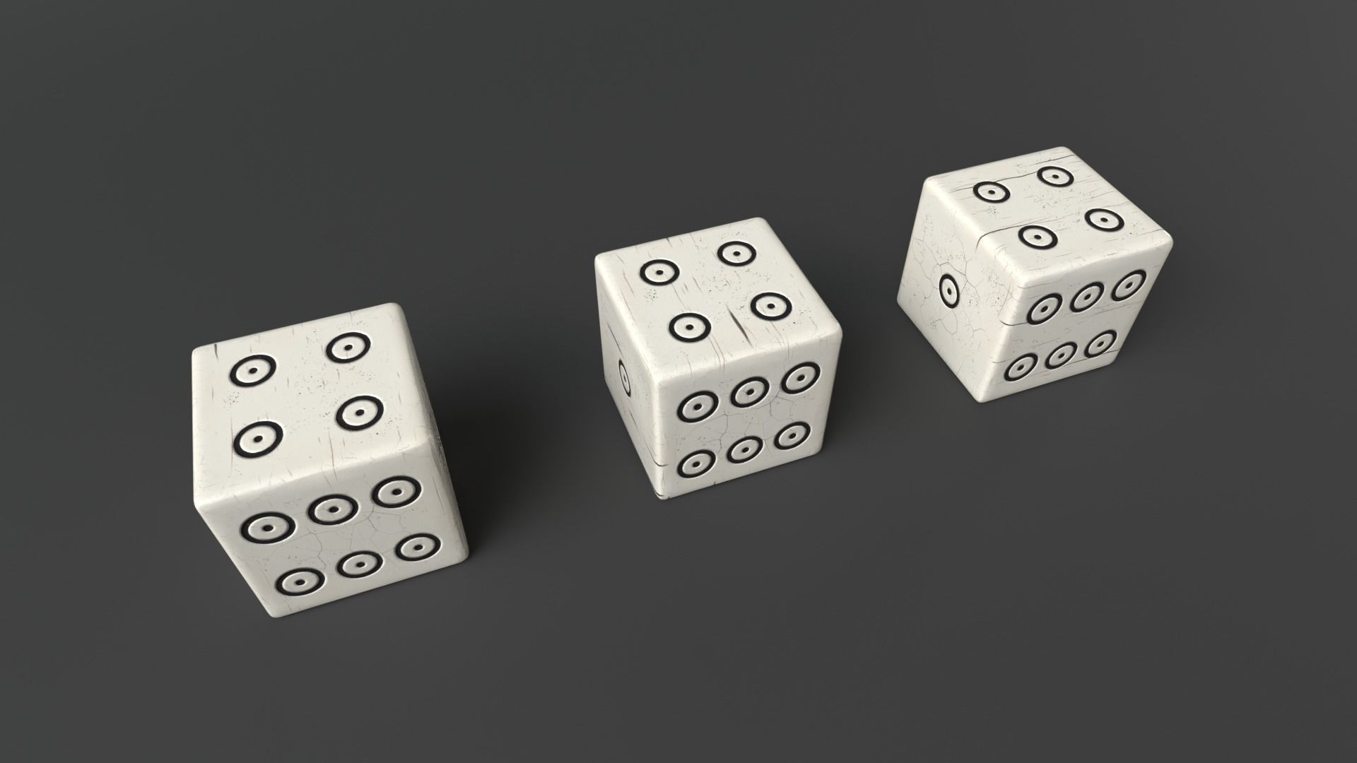 Authentic Viking Dice Set Low-poly 3D model_4