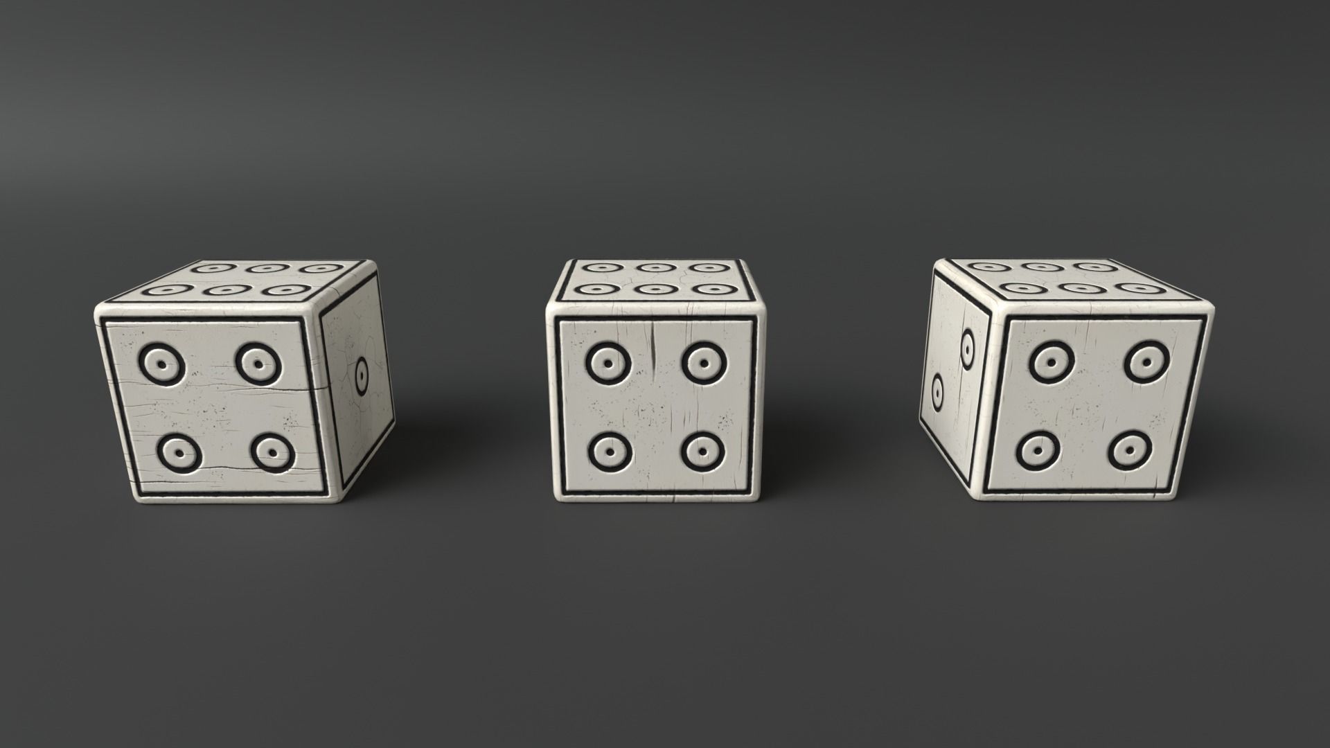 Authentic Viking Dice Set Low-poly 3D model_19