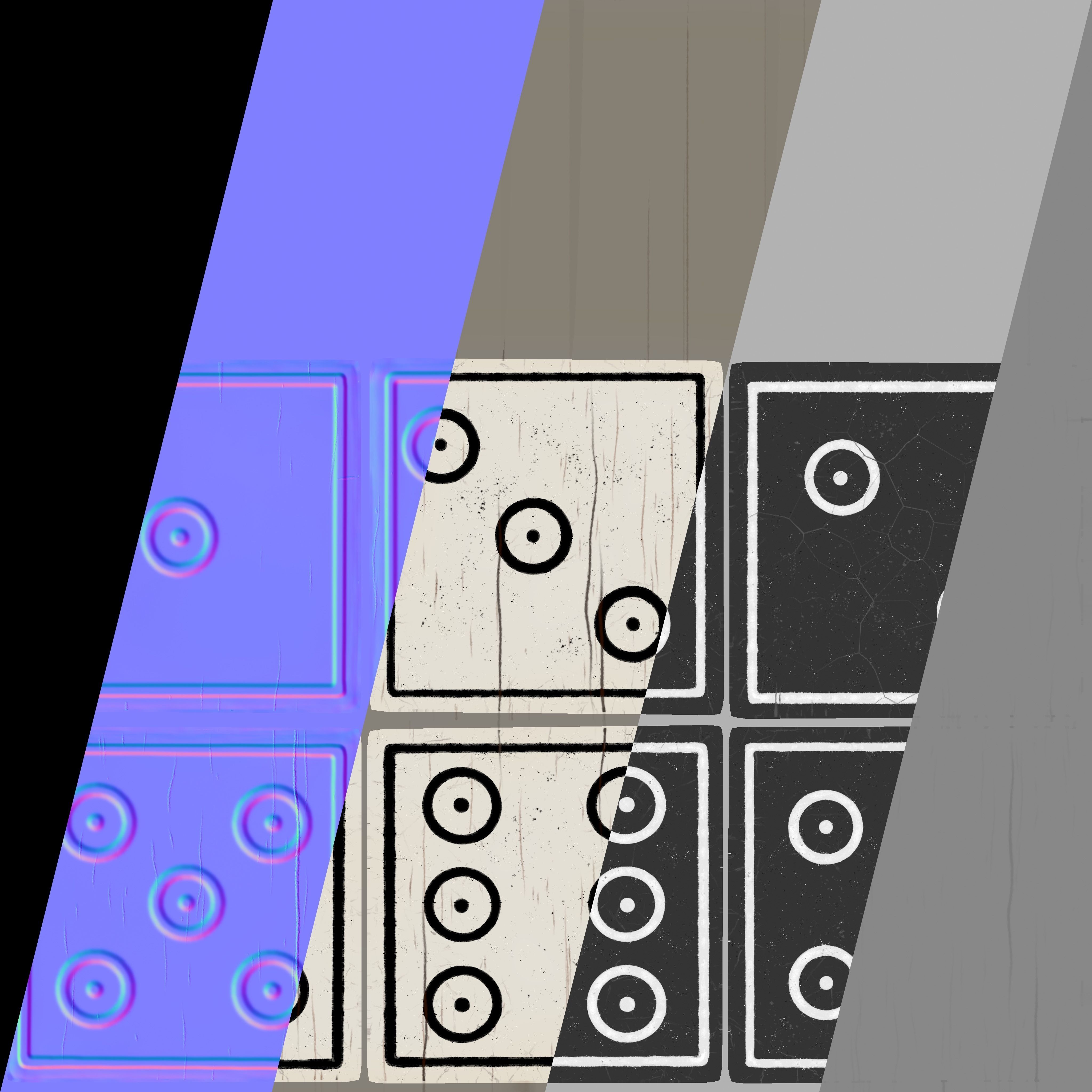 Authentic Viking Dice Set Low-poly 3D model_24