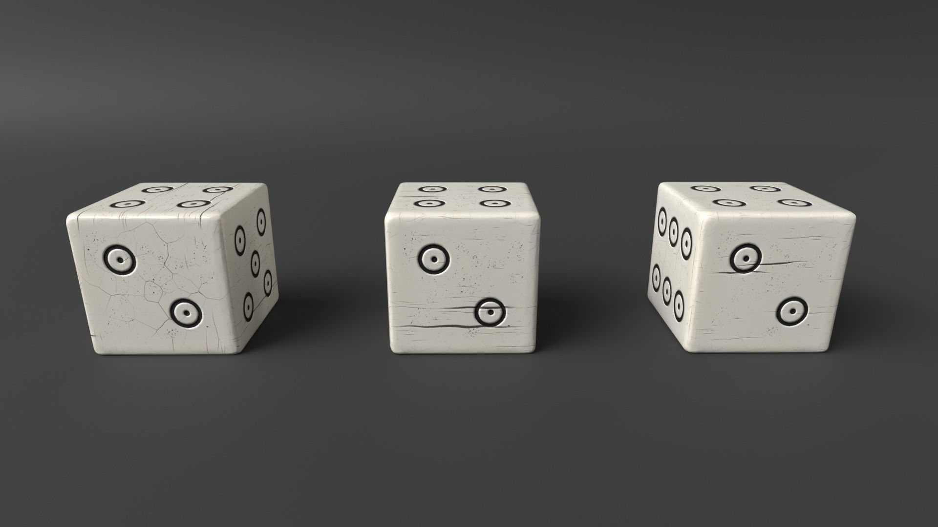 Authentic Viking Dice Set Low-poly 3D model_7