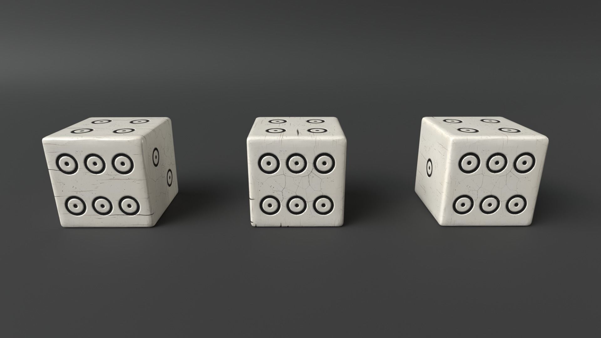 Authentic Viking Dice Set Low-poly 3D model_8