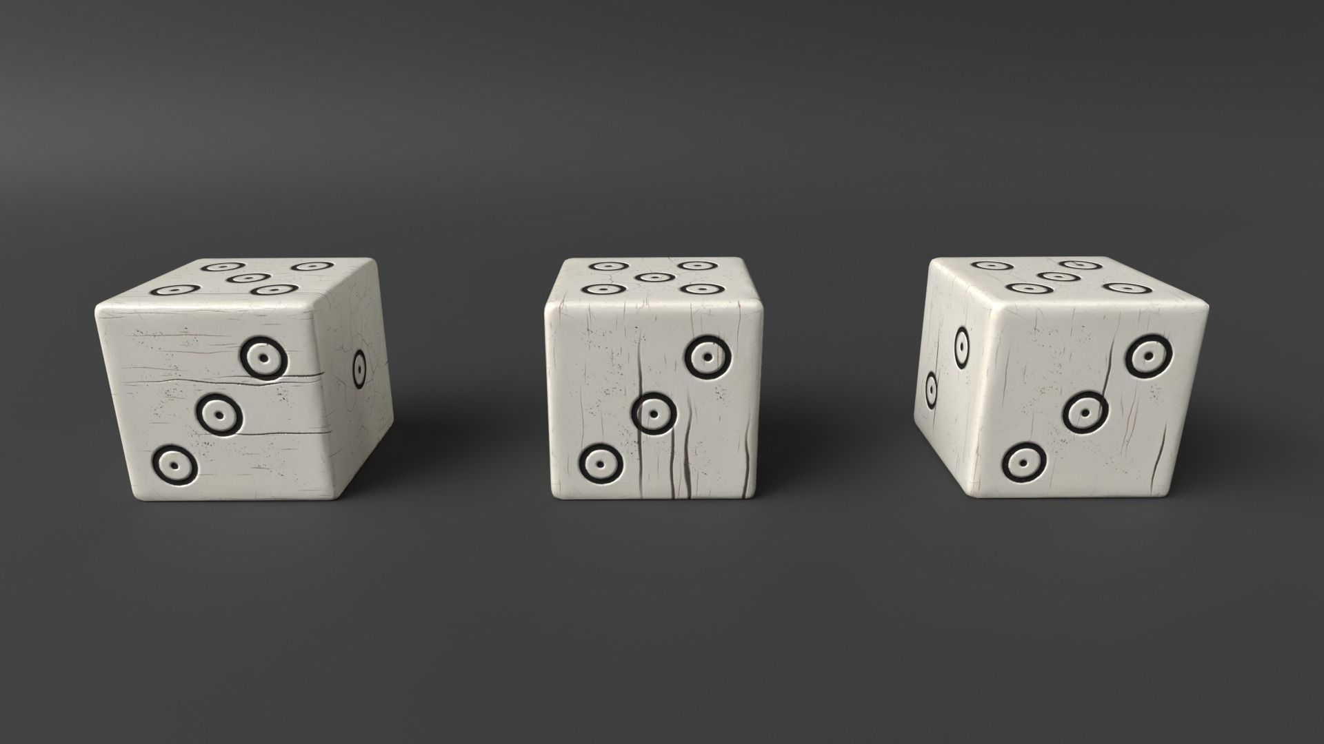 Authentic Viking Dice Set Low-poly 3D model_10