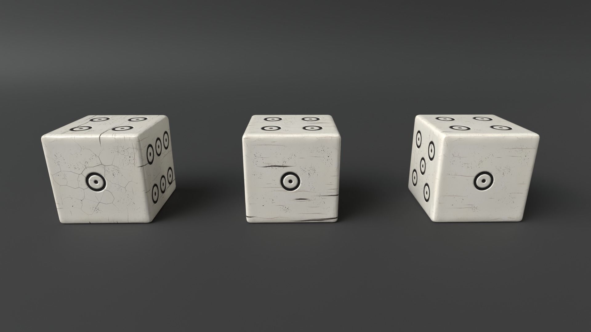 Authentic Viking Dice Set Low-poly 3D model_9