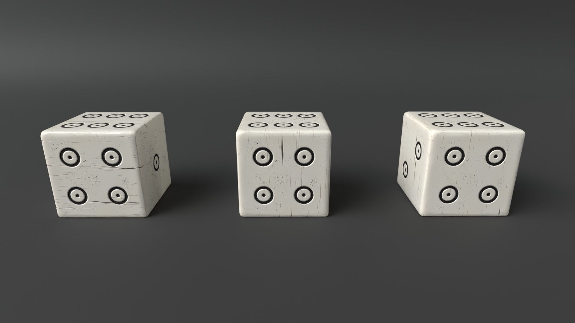 Authentic Viking Dice Set Low-poly 3D model_11