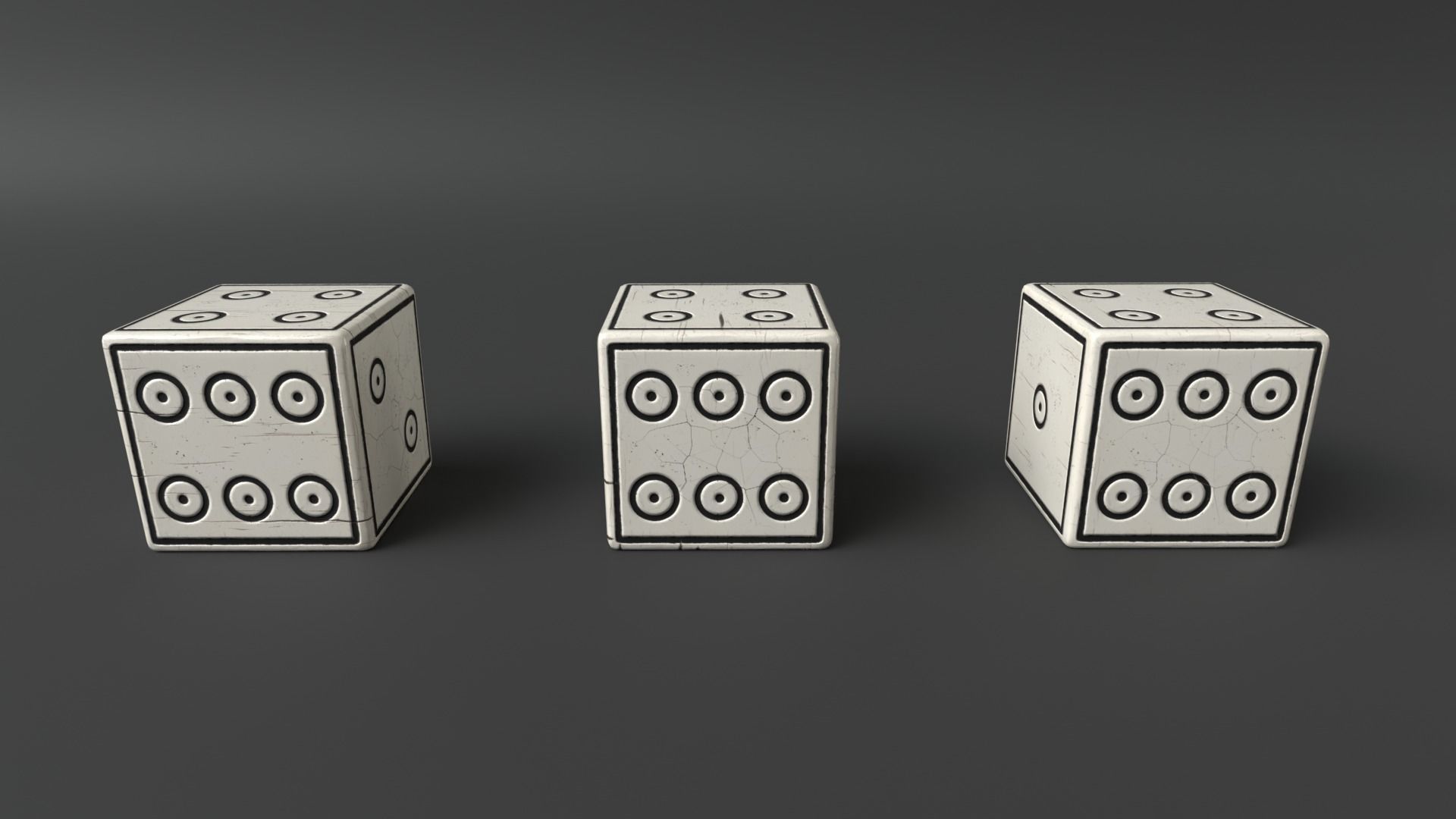 Authentic Viking Dice Set Low-poly 3D model_16