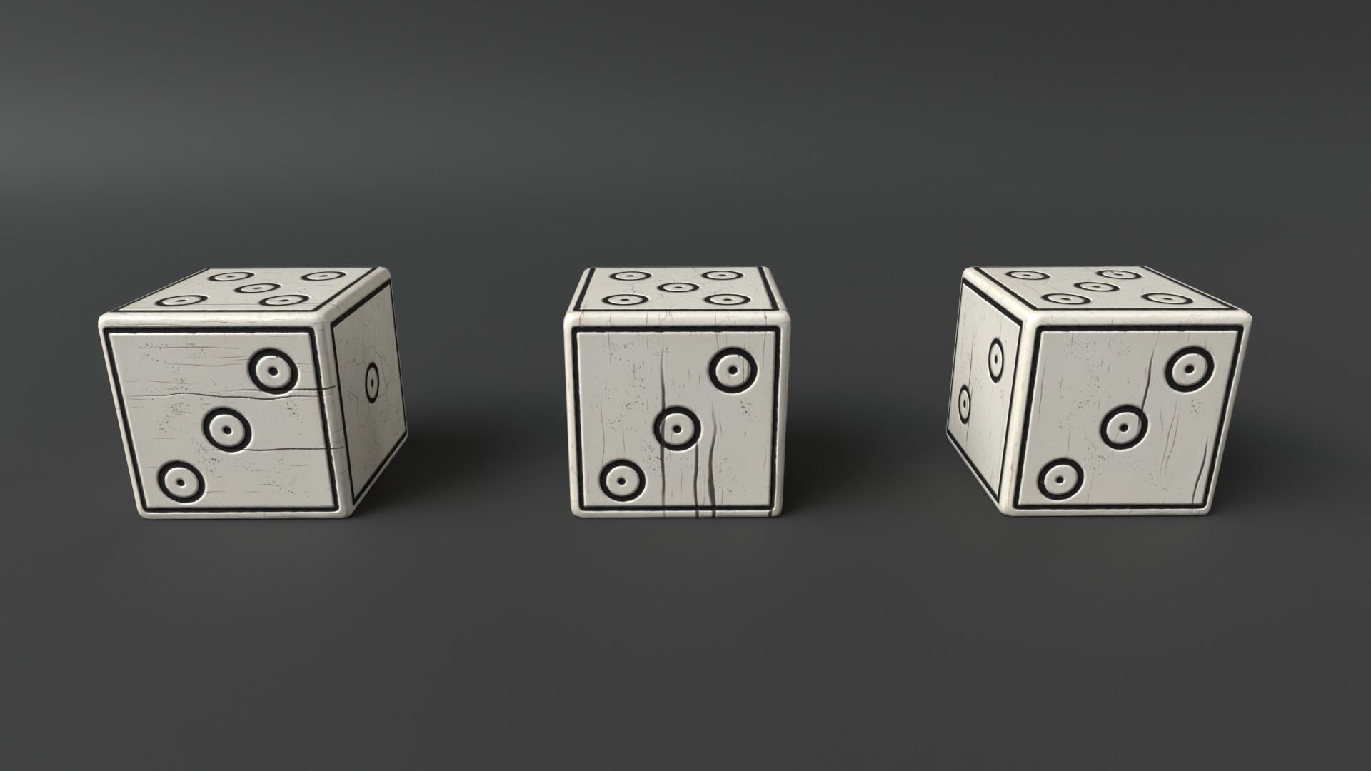 Authentic Viking Dice Set Low-poly 3D model_18