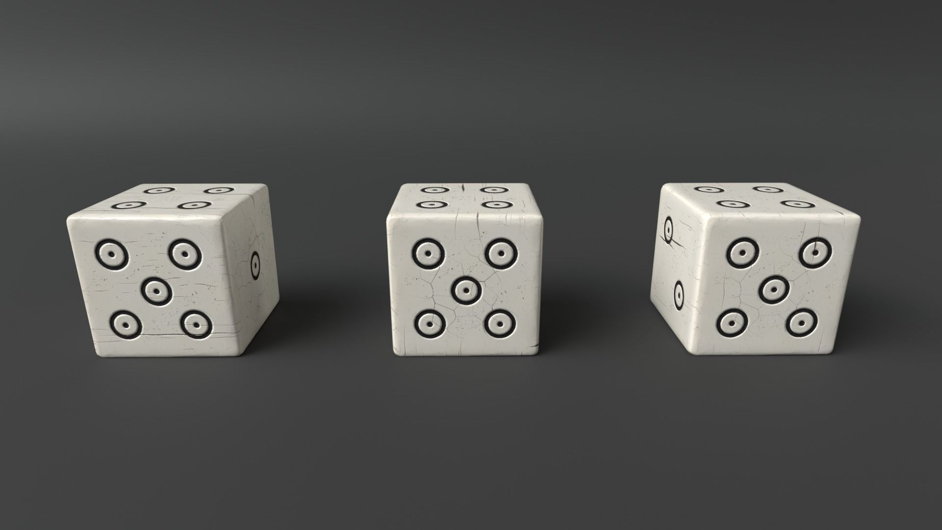 Authentic Viking Dice Set Low-poly 3D model_6
