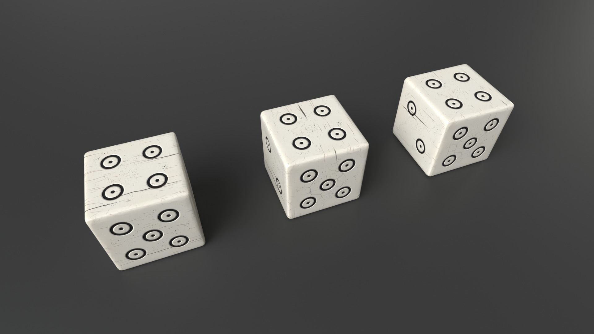 Authentic Viking Dice Set Low-poly 3D model_3