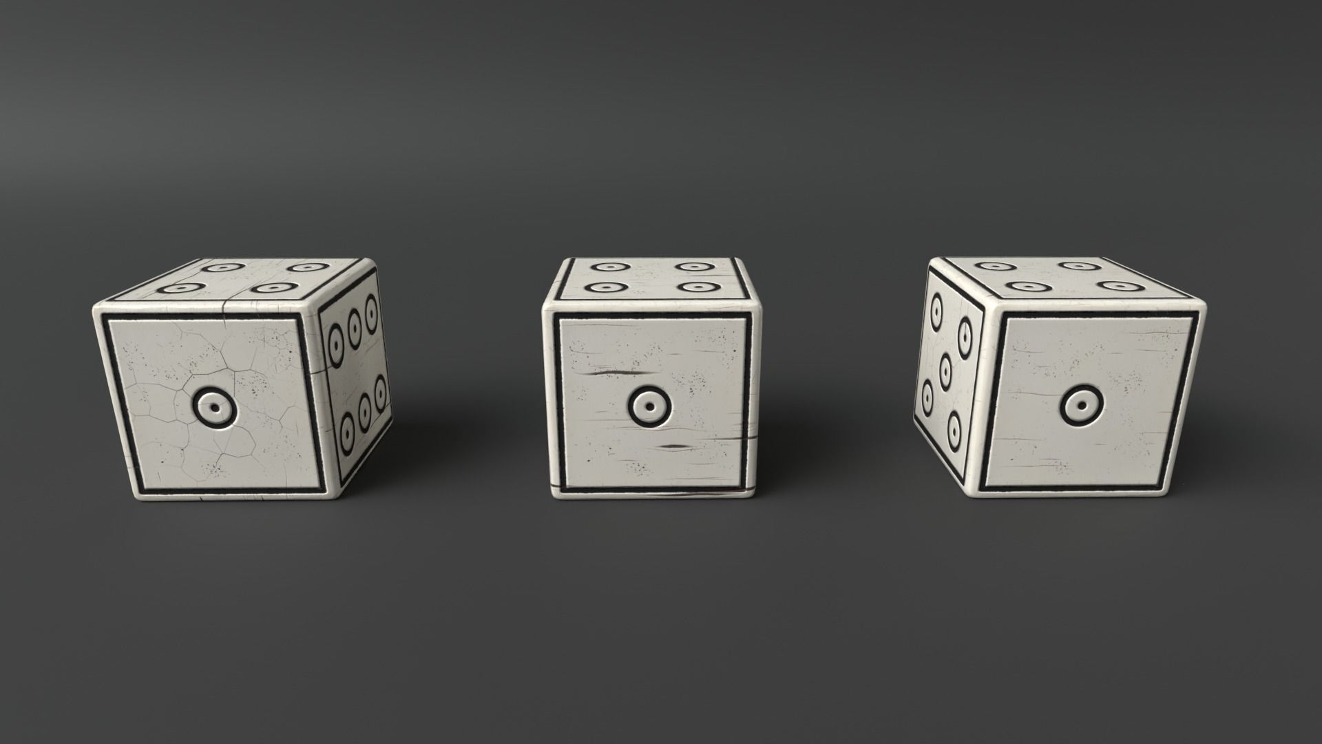 Authentic Viking Dice Set Low-poly 3D model_17